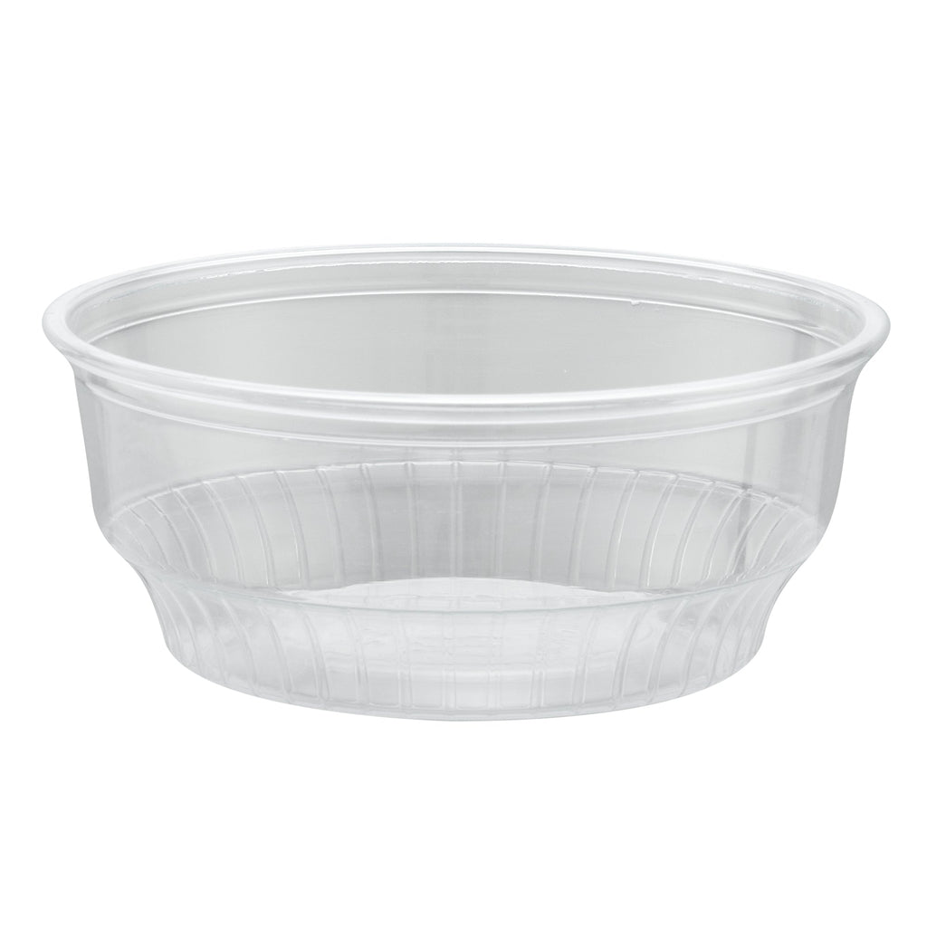 Chef 101 4 oz Round Clear Plastic Dessert Cup - 3 1/4" x 3 1/4" x 1 1/2" - 50 count box