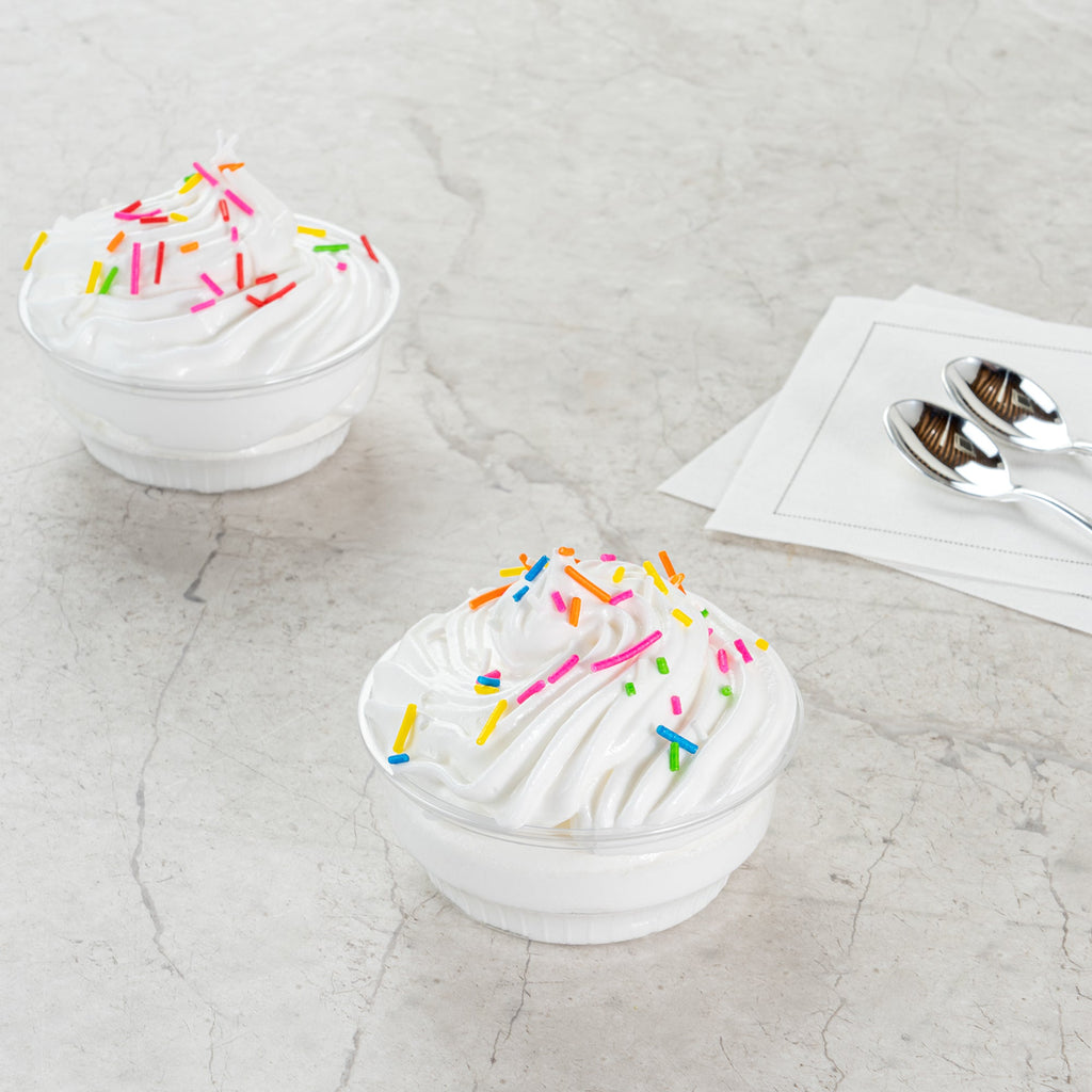 Chef 101 4 oz Round Clear Plastic Dessert Cup - 3 1/4" x 3 1/4" x 1 1/2" - 50 count box