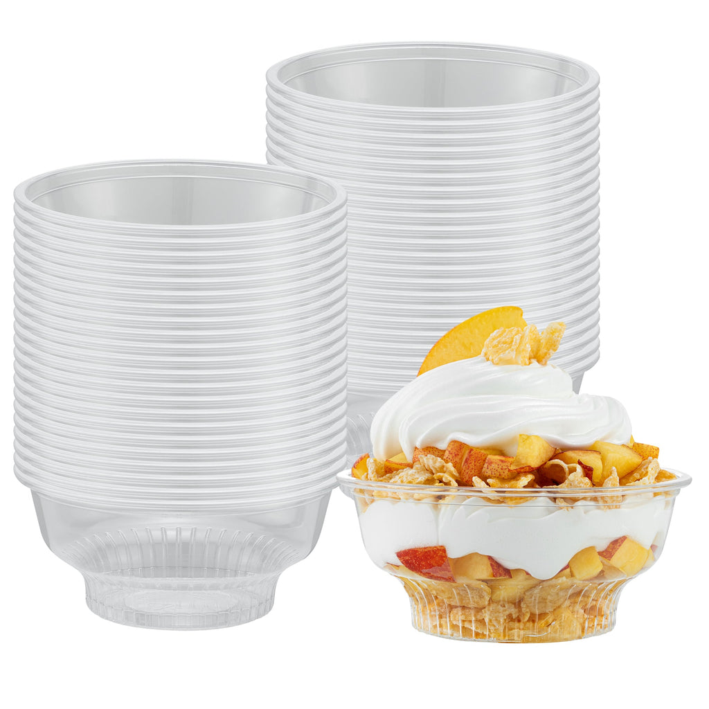 Chef 101 5 oz Round Clear Plastic Dessert Cup - 3 3/4" x 3 3/4" x 1 3/4" - 500 count box