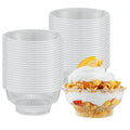 Chef 101 5 oz Round Clear Plastic Dessert Cup - 3 3/4" x 3 3/4" x 1 3/4" - 50 count box