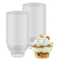 Chef 101 8 oz Round Clear Plastic Dessert Cup - 3 3/4" x 3 3/4" x 2 1/2" - 50 count box