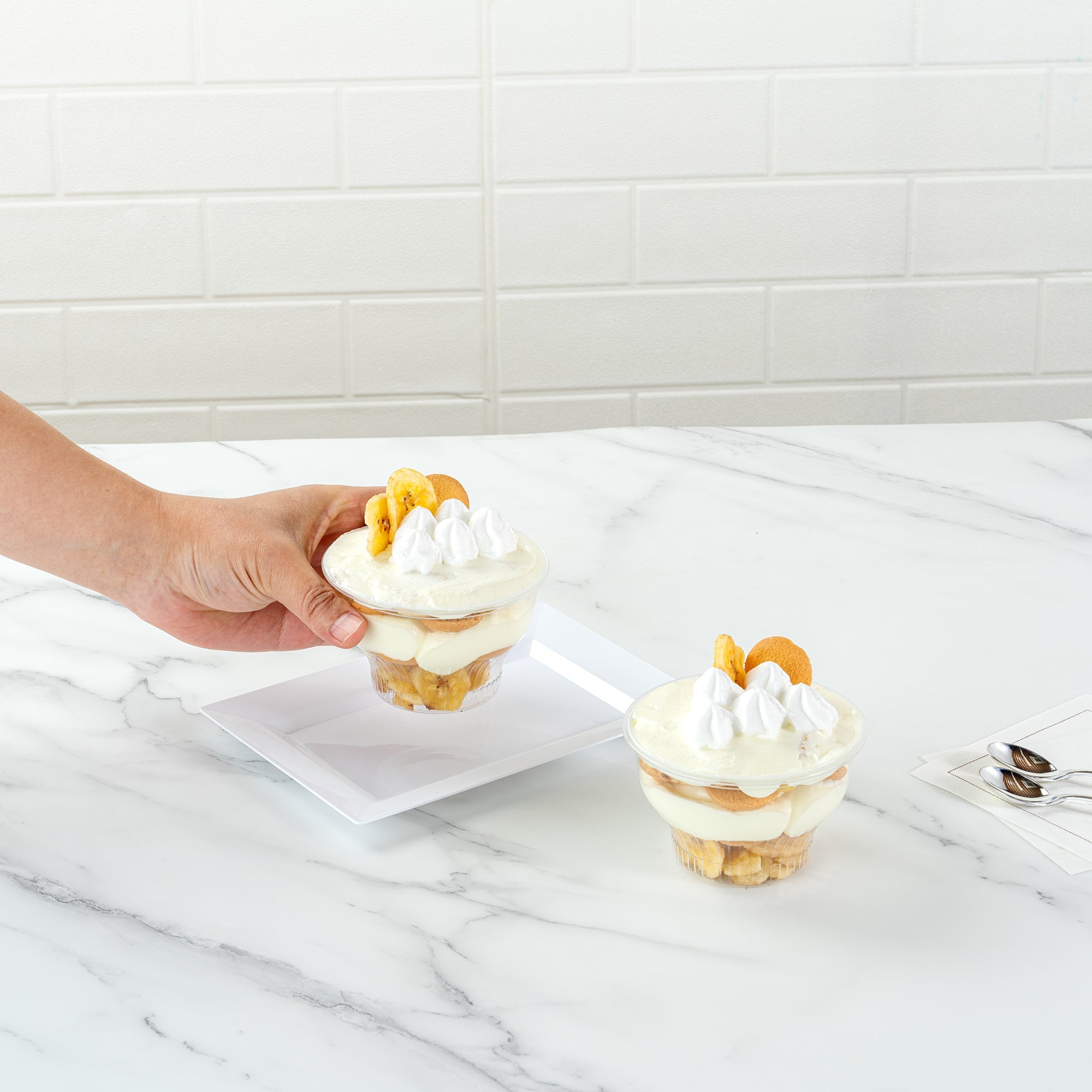 Chef 101 8 oz Round Clear Plastic Dessert Cup - 3 3/4" x 3 3/4" x 2 1/2" - 50 count box