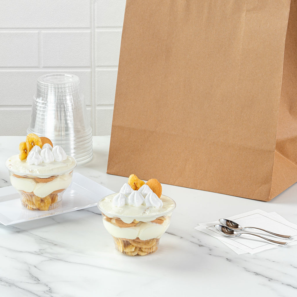 Chef 101 8 oz Round Clear Plastic Dessert Cup - 3 3/4" x 3 3/4" x 2 1/2" - 50 count box