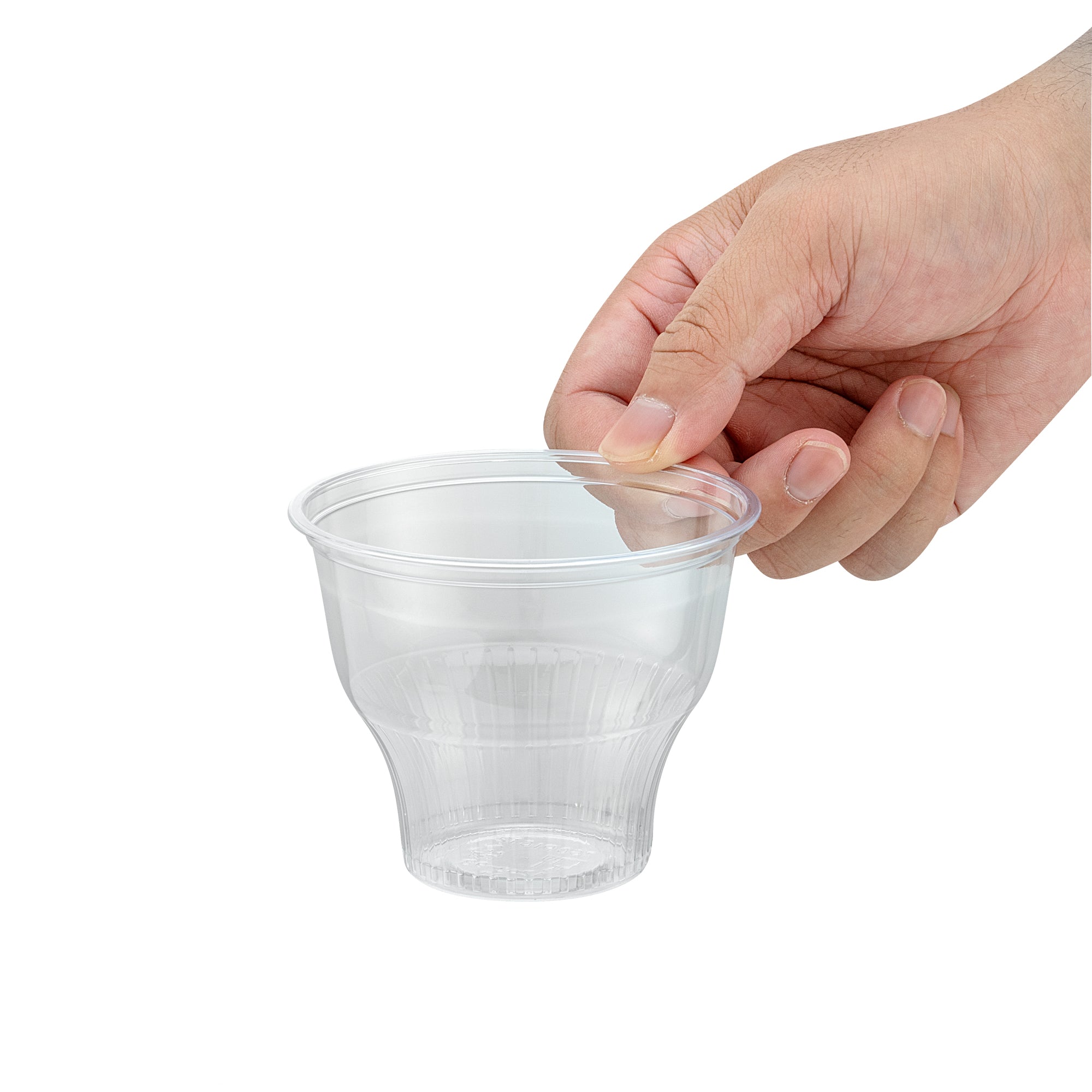 Chef 101 14 oz Round Clear Plastic Dessert Cup - 3 3/4" x 3 3/4" x 3 1/2" - 500 count box