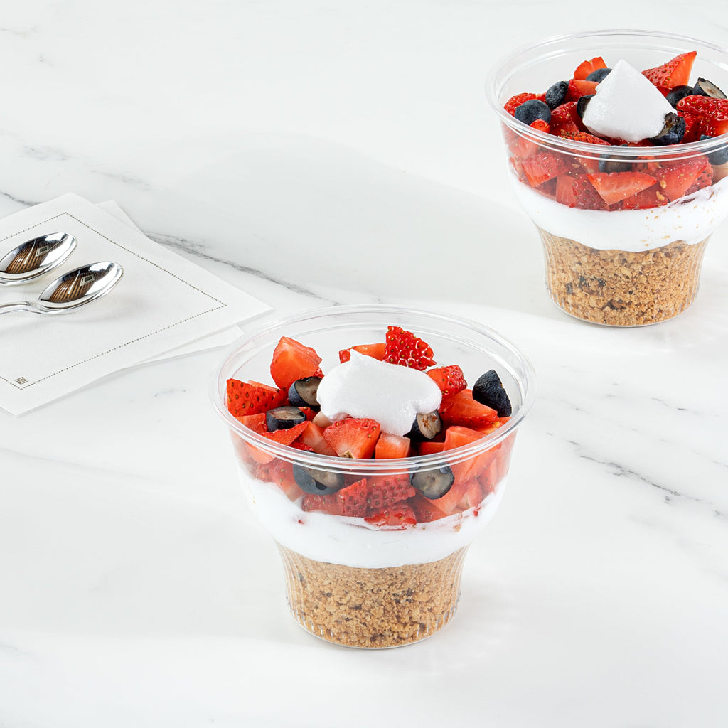 Chef 101 14 oz Round Clear Plastic Dessert Cup - 3 3/4" x 3 3/4" x 3 1/2" - 500 count box
