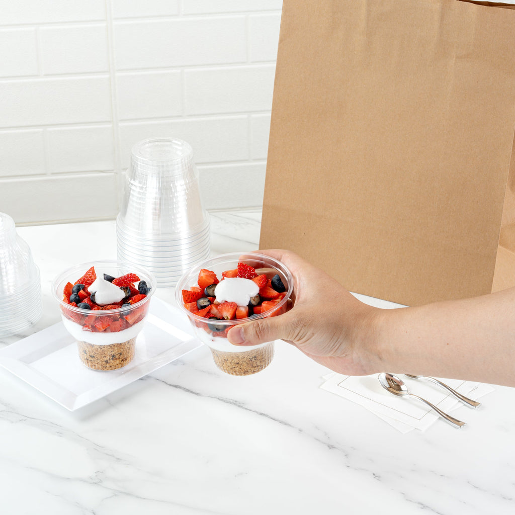 Chef 101 14 oz Round Clear Plastic Dessert Cup - 3 3/4" x 3 3/4" x 3 1/2" - 500 count box