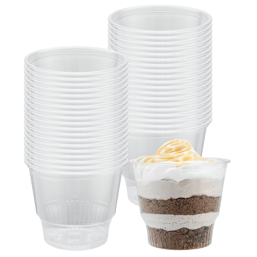 Chef 101 12 oz Round Clear Plastic Dessert Cup - 3 3/4" x 3 3/4" x 3 1/4" - 500 count box