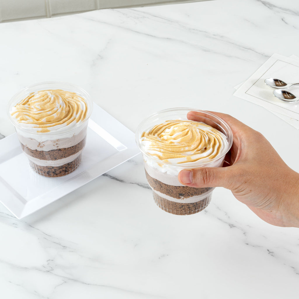 Chef 101 12 oz Round Clear Plastic Dessert Cup - 3 3/4" x 3 3/4" x 3 1/4" - 500 count box