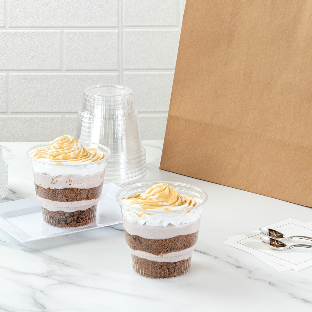 Chef 101 12 oz Round Clear Plastic Dessert Cup - 3 3/4" x 3 3/4" x 3 1/4" - 500 count box
