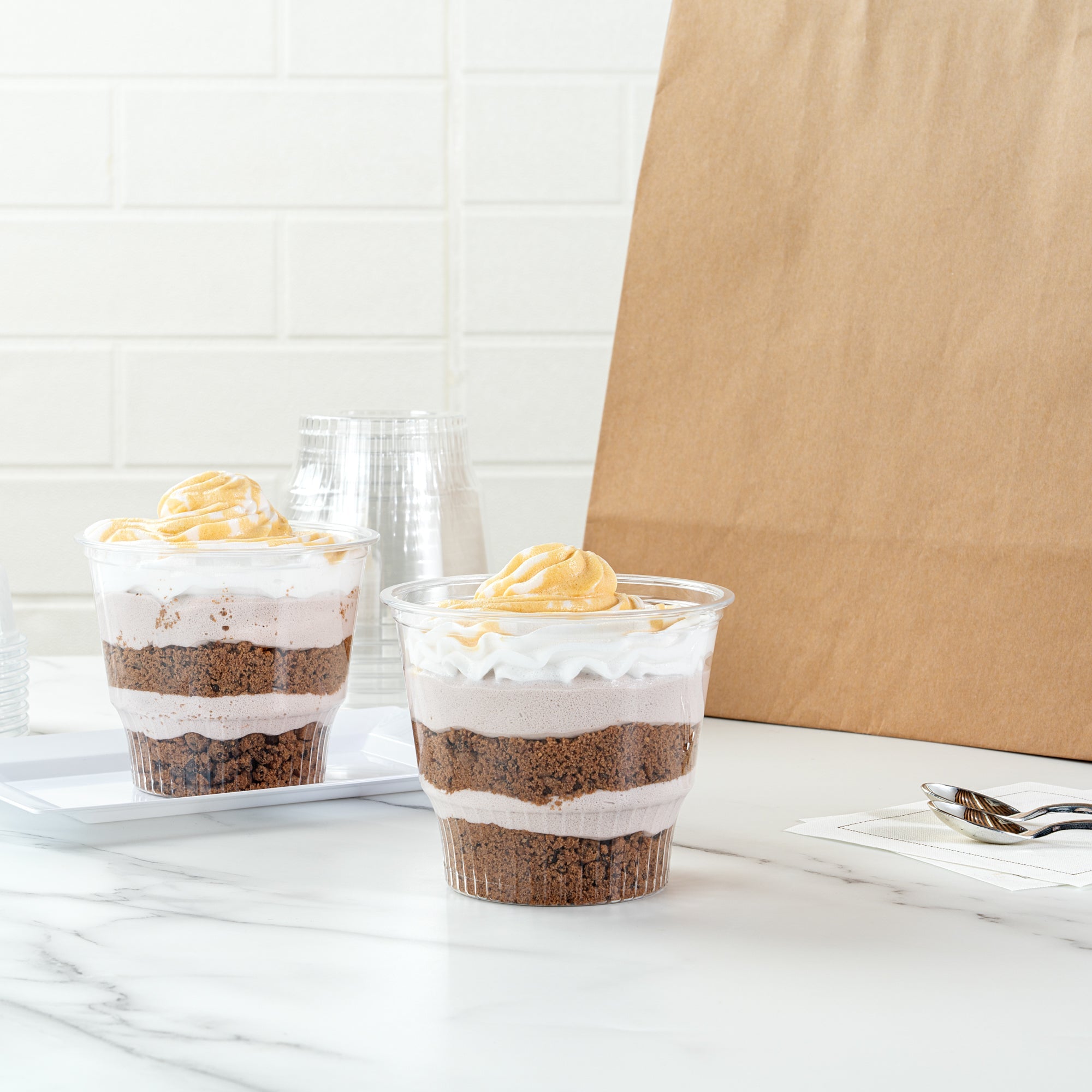Chef 101 12 oz Round Clear Plastic Dessert Cup - 3 3/4" x 3 3/4" x 3 1/4" - 500 count box
