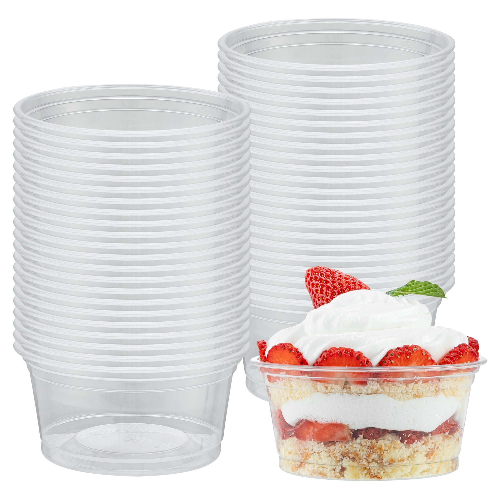 Chef 101 6 oz Round Clear Plastic Dessert Cup - 3 3/4" x 3 3/4" x 1 3/4" - 500 count box