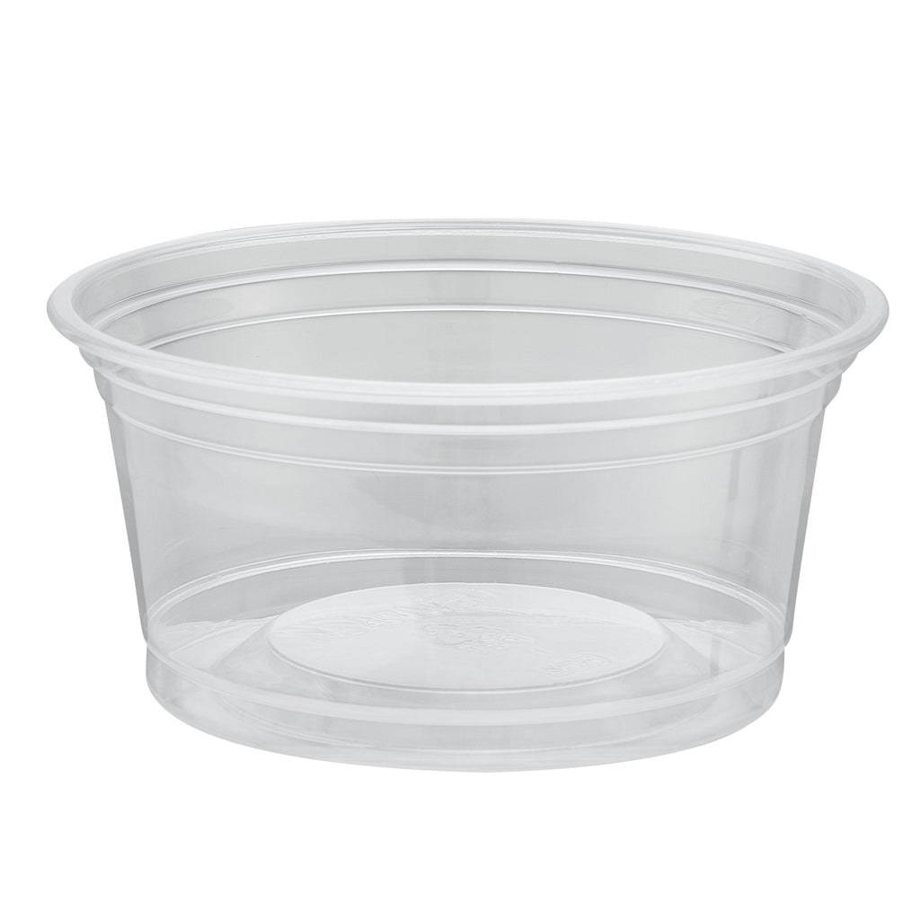 Chef 101 6 oz Round Clear Plastic Dessert Cup - 3 3/4" x 3 3/4" x 1 3/4" - 50 count box