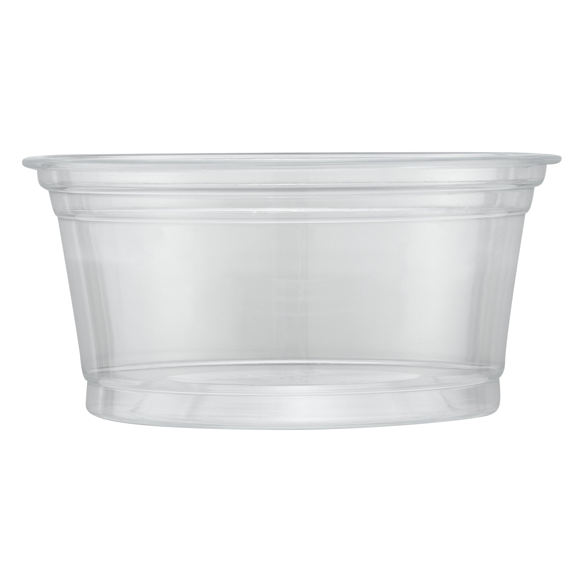 Chef 101 6 oz Round Clear Plastic Dessert Cup - 3 3/4" x 3 3/4" x 1 3/4" - 50 count box