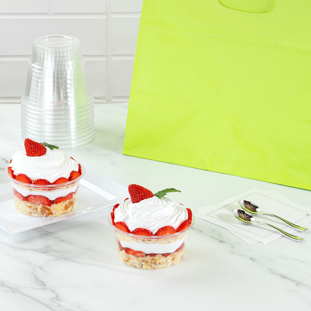 Chef 101 6 oz Round Clear Plastic Dessert Cup - 3 3/4" x 3 3/4" x 1 3/4" - 500 count box