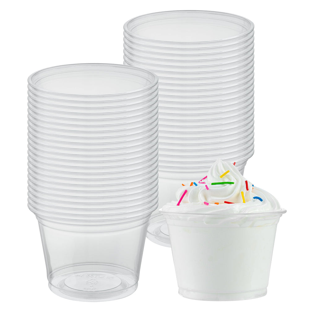 Chef 101 9 oz Round Clear Plastic Dessert Cup - 3 3/4" x 3 3/4" x 2 3/4" - 500 count box