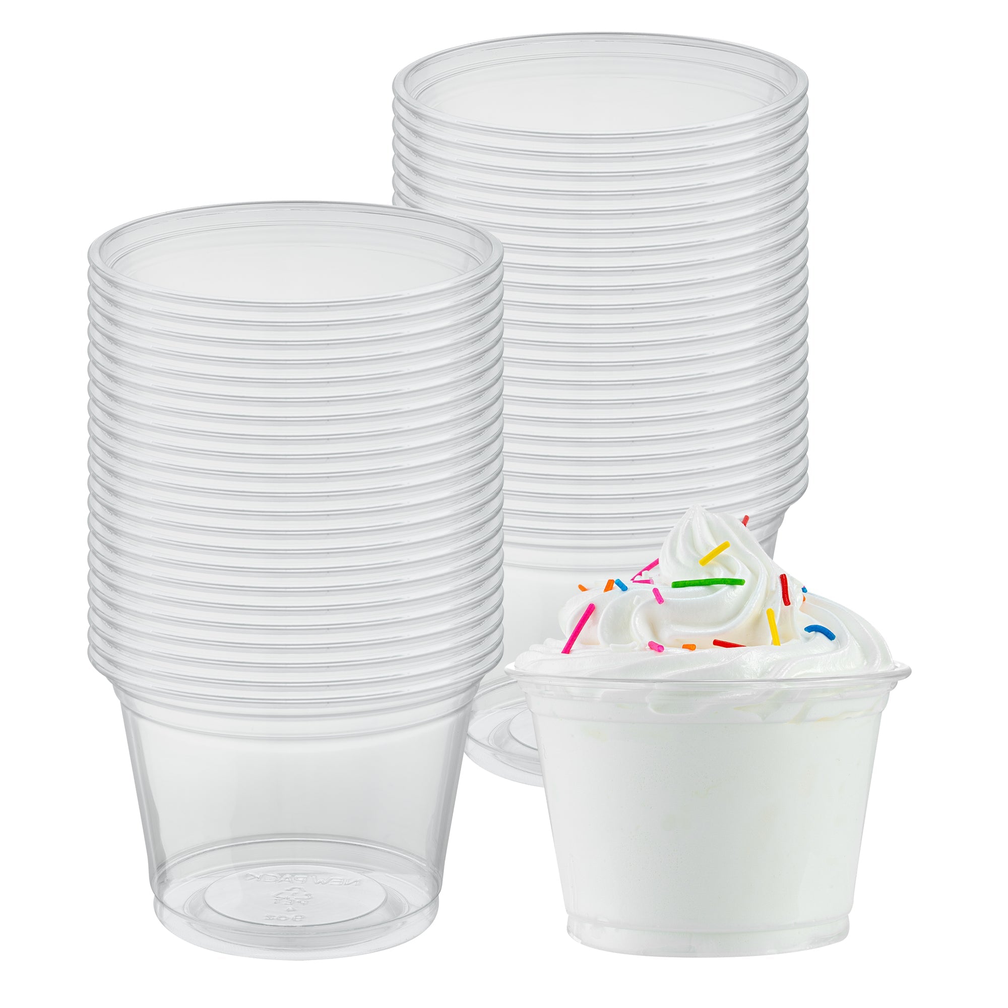 Chef 101 9 oz Round Clear Plastic Dessert Cup - 3 3/4" x 3 3/4" x 2 3/4" - 500 count box