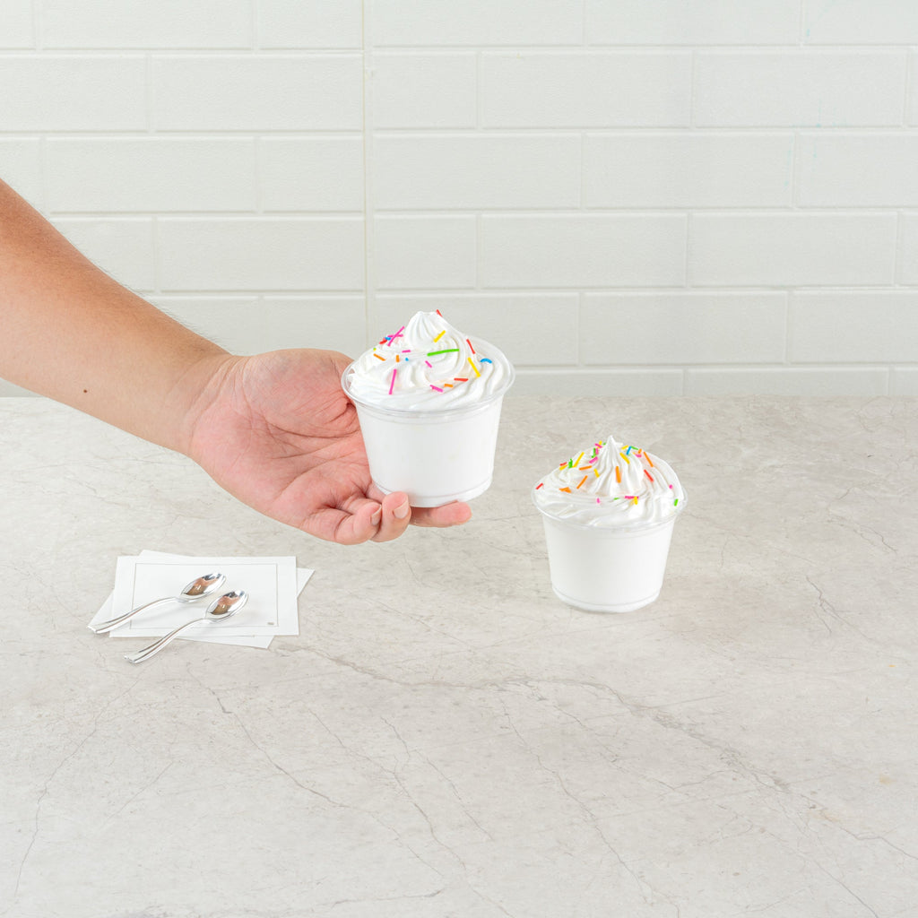 Chef 101 9 oz Round Clear Plastic Dessert Cup - 3 3/4" x 3 3/4" x 2 3/4" - 500 count box