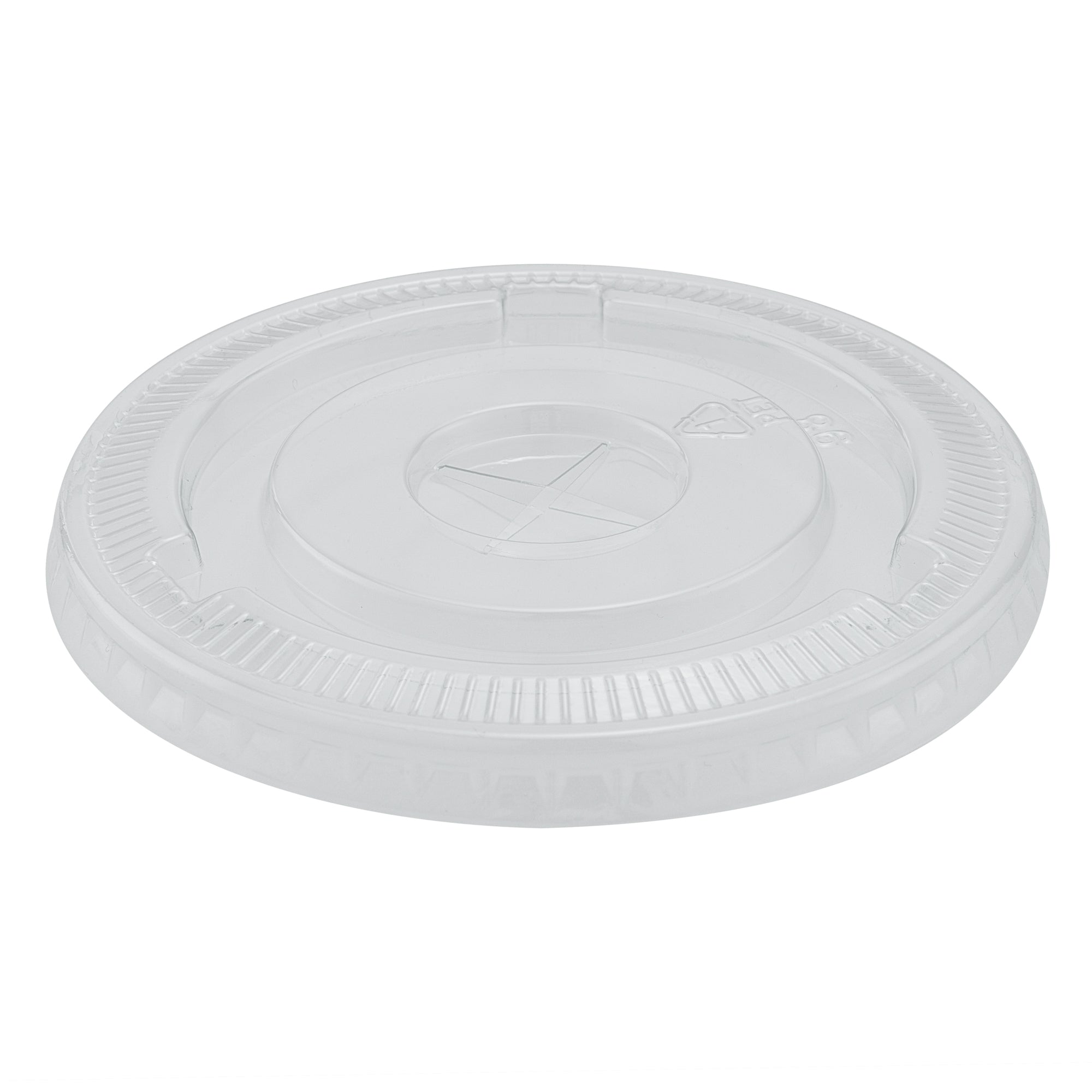 Chef 101 Round Clear Plastic Flat Lid - Fits Plastic Dessert Cup - 3 3/4" x 3 3/4" - 50 count box