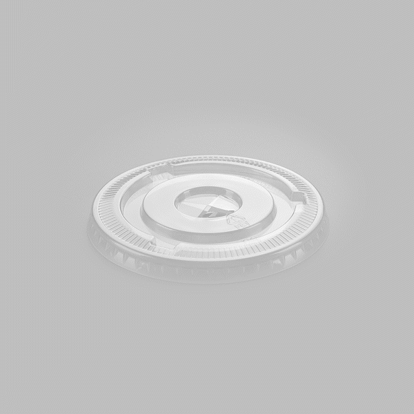 Chef 101 Round Clear Plastic Flat Lid - Fits Plastic Dessert Cup - 3 3/4" x 3 3/4" - 50 count box