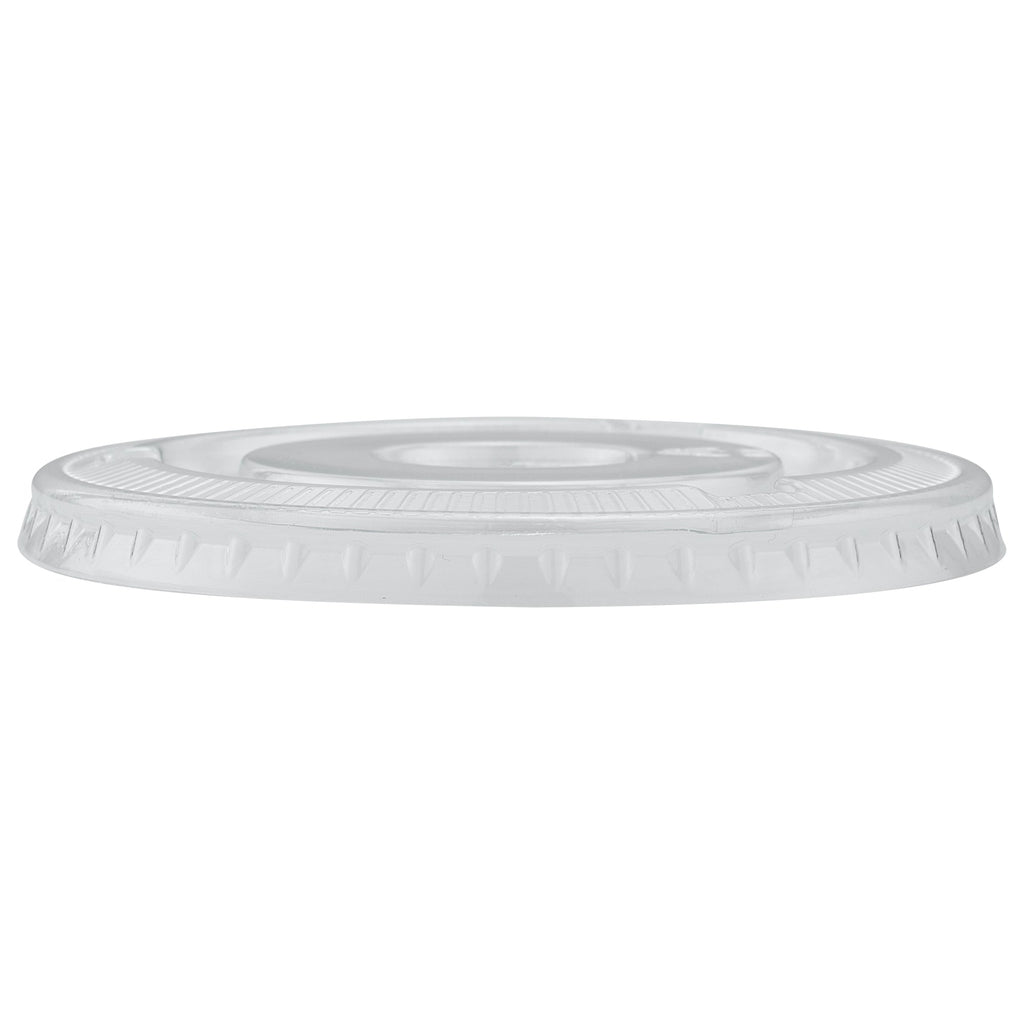 Chef 101 Round Clear Plastic Flat Lid - Fits Plastic Dessert Cup - 3 3/4" x 3 3/4" - 50 count box