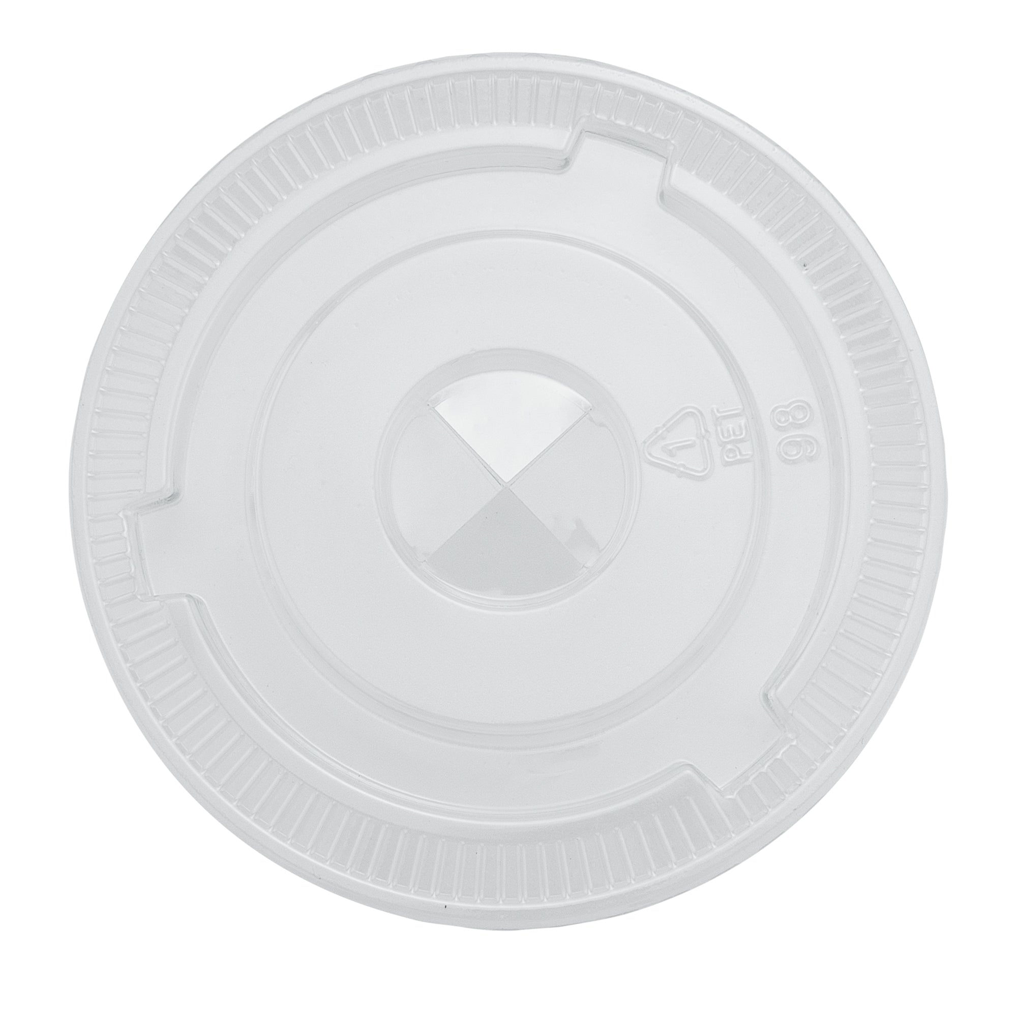 Chef 101 Round Clear Plastic Flat Lid - Fits Plastic Dessert Cup - 3 3/4" x 3 3/4" - 50 count box