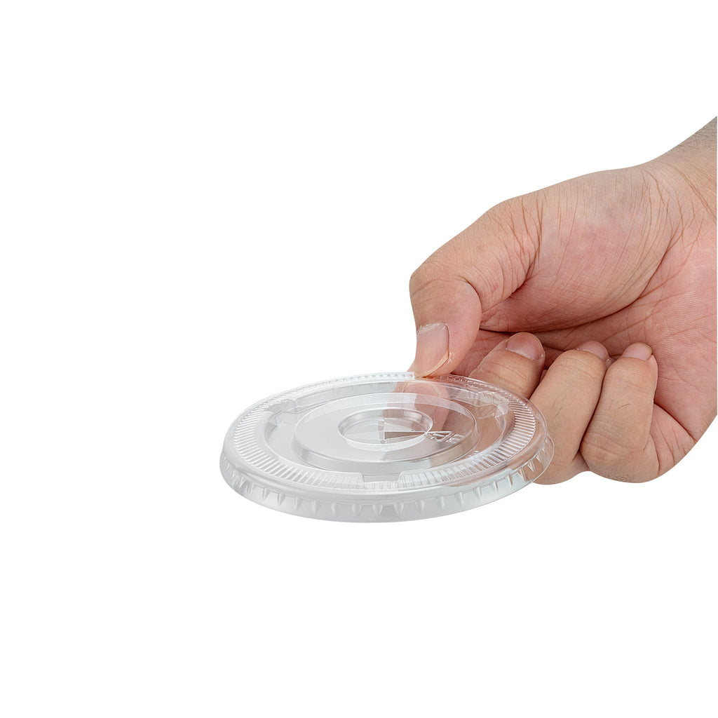Chef 101 Round Clear Plastic Flat Lid - Fits Plastic Dessert Cup - 3 3/4" x 3 3/4" - 500 count box