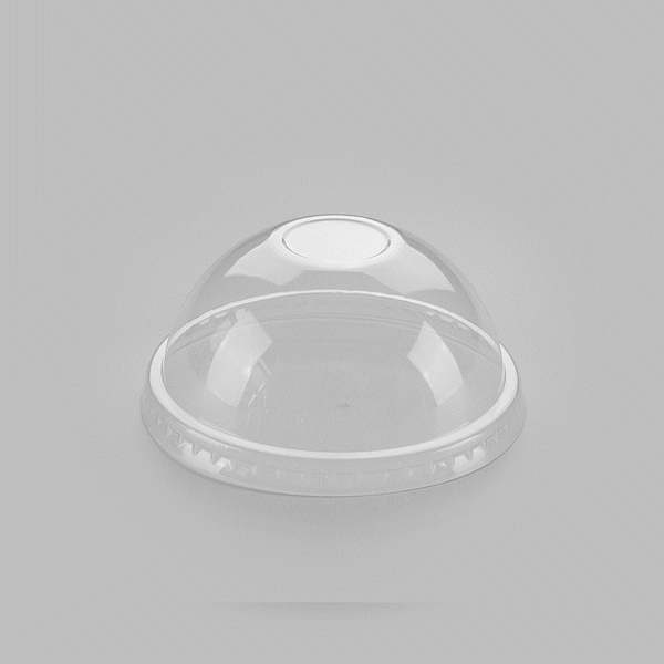 Chef 101 Round Clear Plastic Dome Lid - Fits Plastic Dessert Cup - 3 3/4" x 3 3/4" x 1 3/4" - 500 count box
