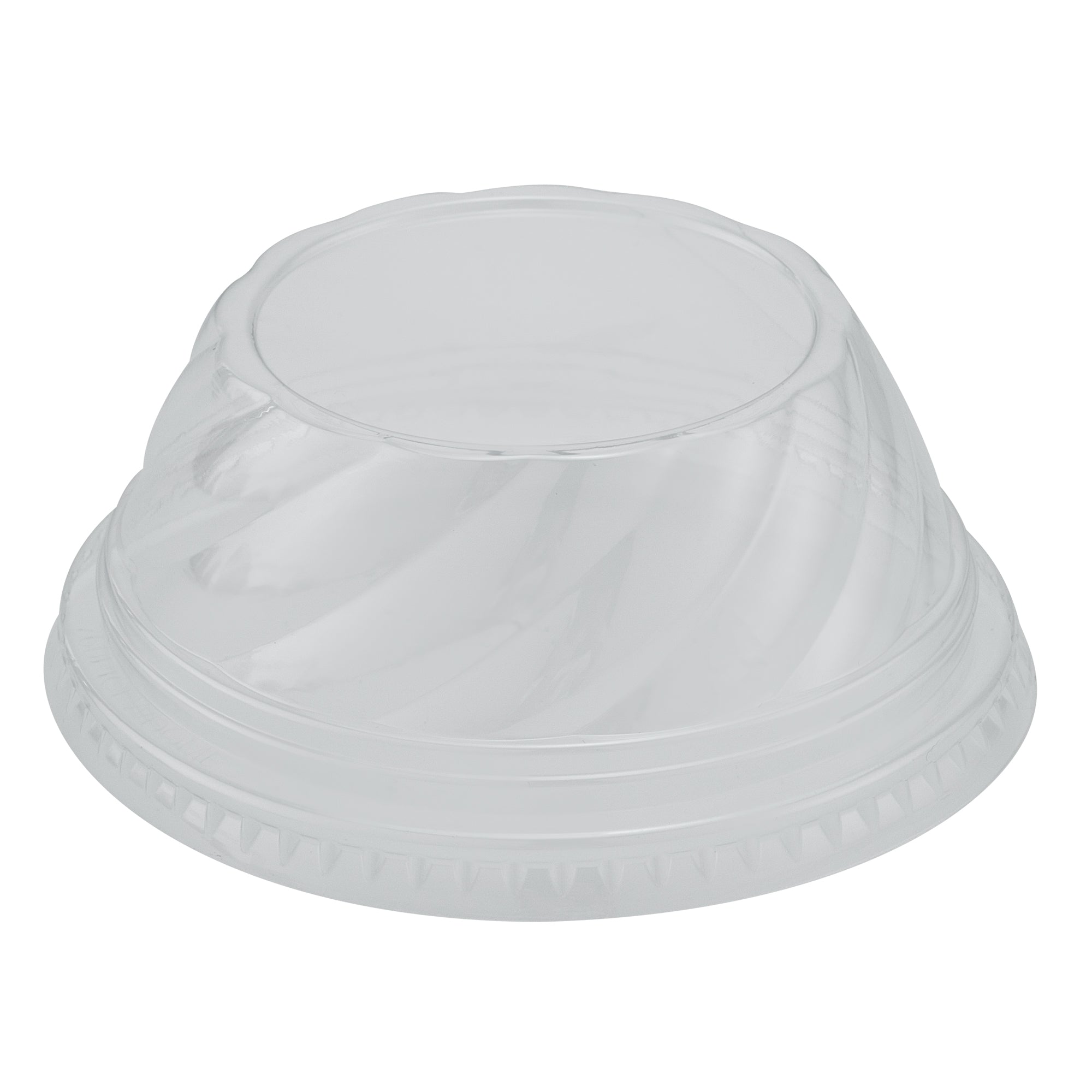 Chef 101 Round Clear Plastic Low Dome Lid - Fits Plastic Dessert Cup - 3 3/4" x 3 3/4" x 1 1/2" - 500 count box