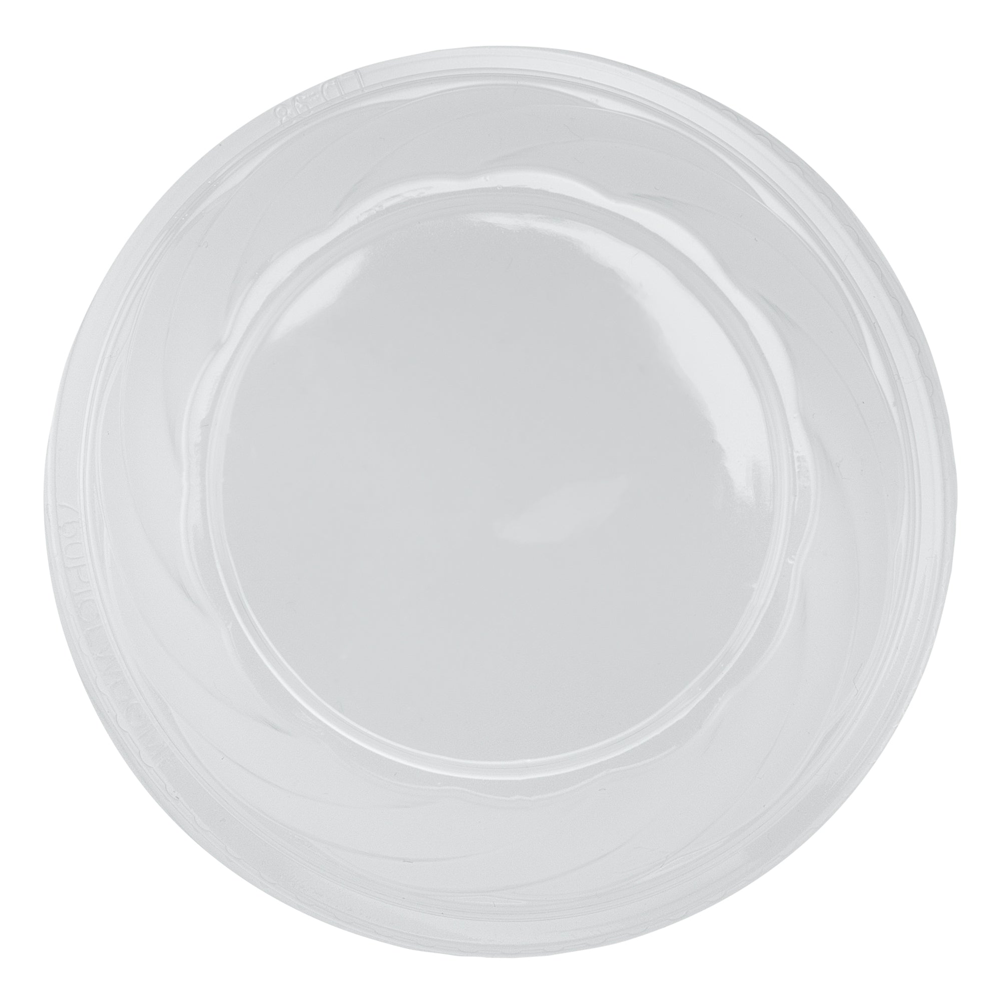 Chef 101 Round Clear Plastic Low Dome Lid - Fits Plastic Dessert Cup - 3 3/4" x 3 3/4" x 1 1/2" - 50 count box