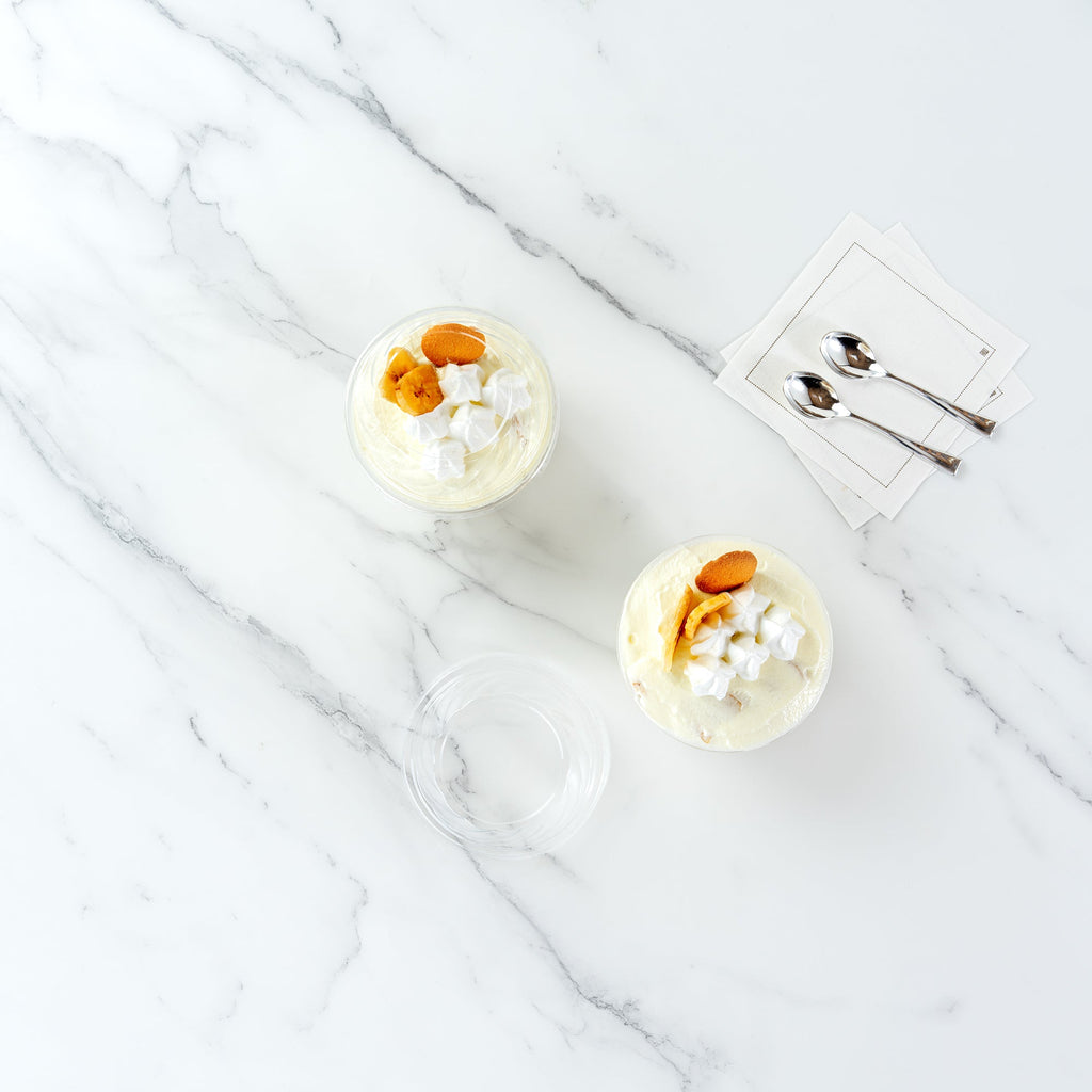 Chef 101 Round Clear Plastic Low Dome Lid - Fits Plastic Dessert Cup - 3 3/4" x 3 3/4" x 1 1/2" - 50 count box