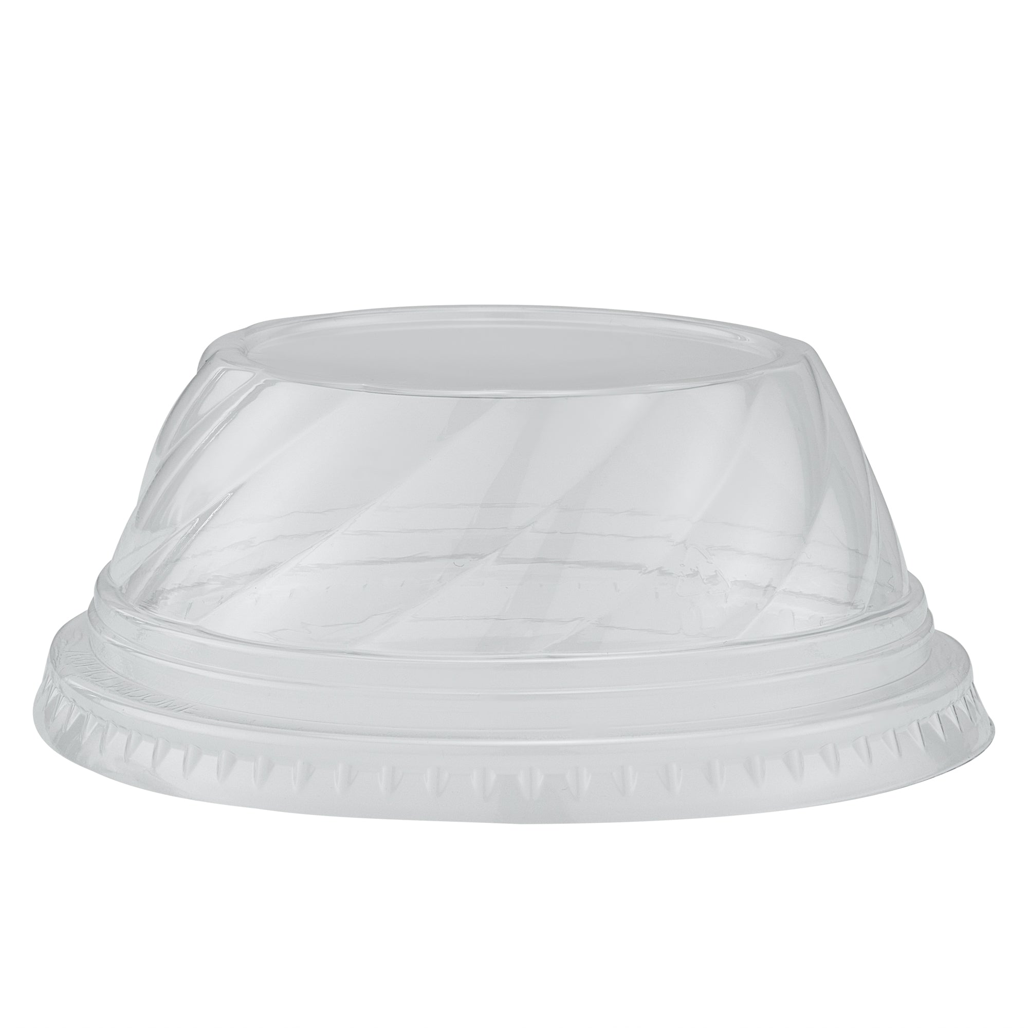 Chef 101 Round Clear Plastic Low Dome Lid - Fits Plastic Dessert Cup - 3 3/4" x 3 3/4" x 1 1/2" - 500 count box