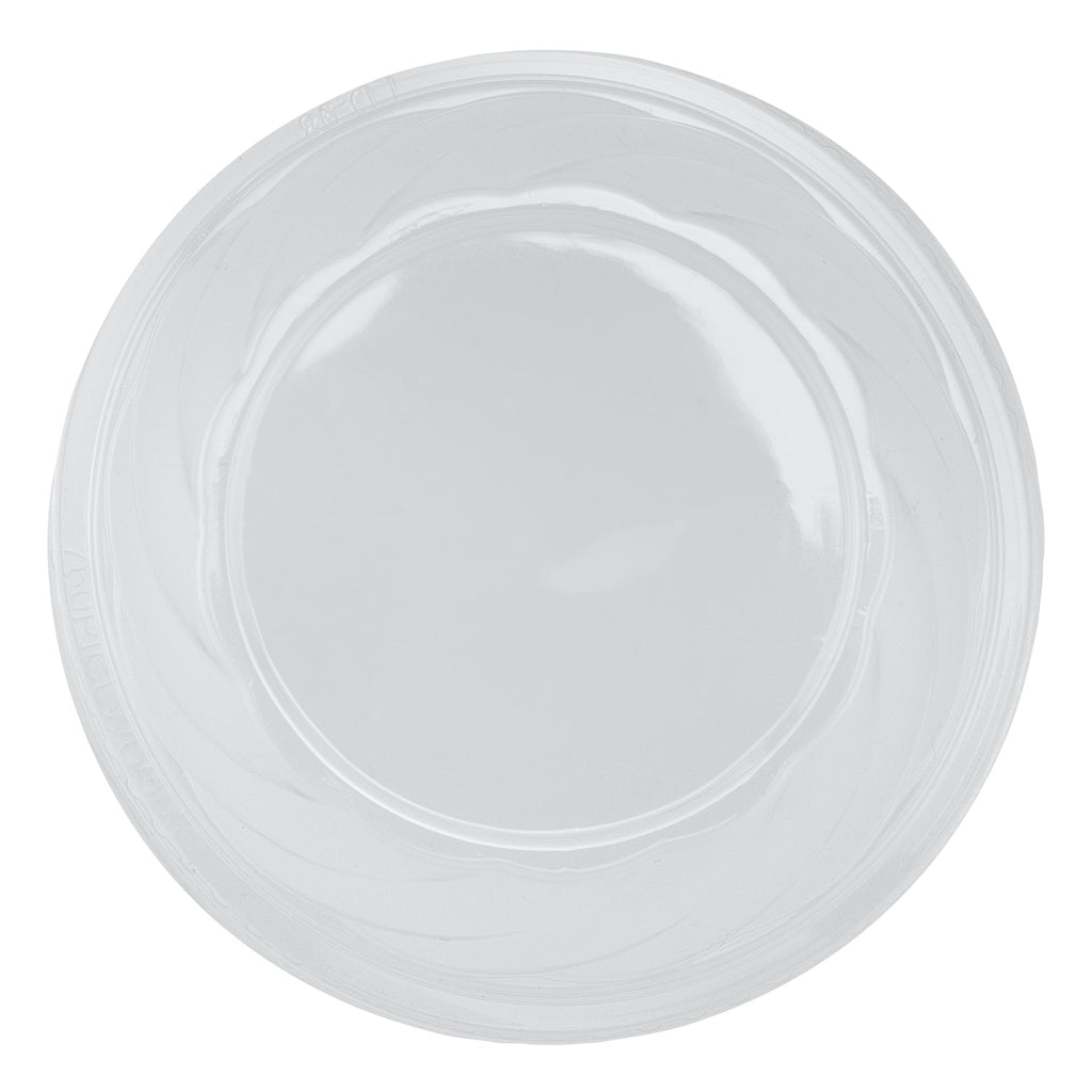 Chef 101 Round Clear Plastic Low Dome Lid - Fits Plastic Dessert Cup - 3 3/4" x 3 3/4" x 1 1/2" - 500 count box