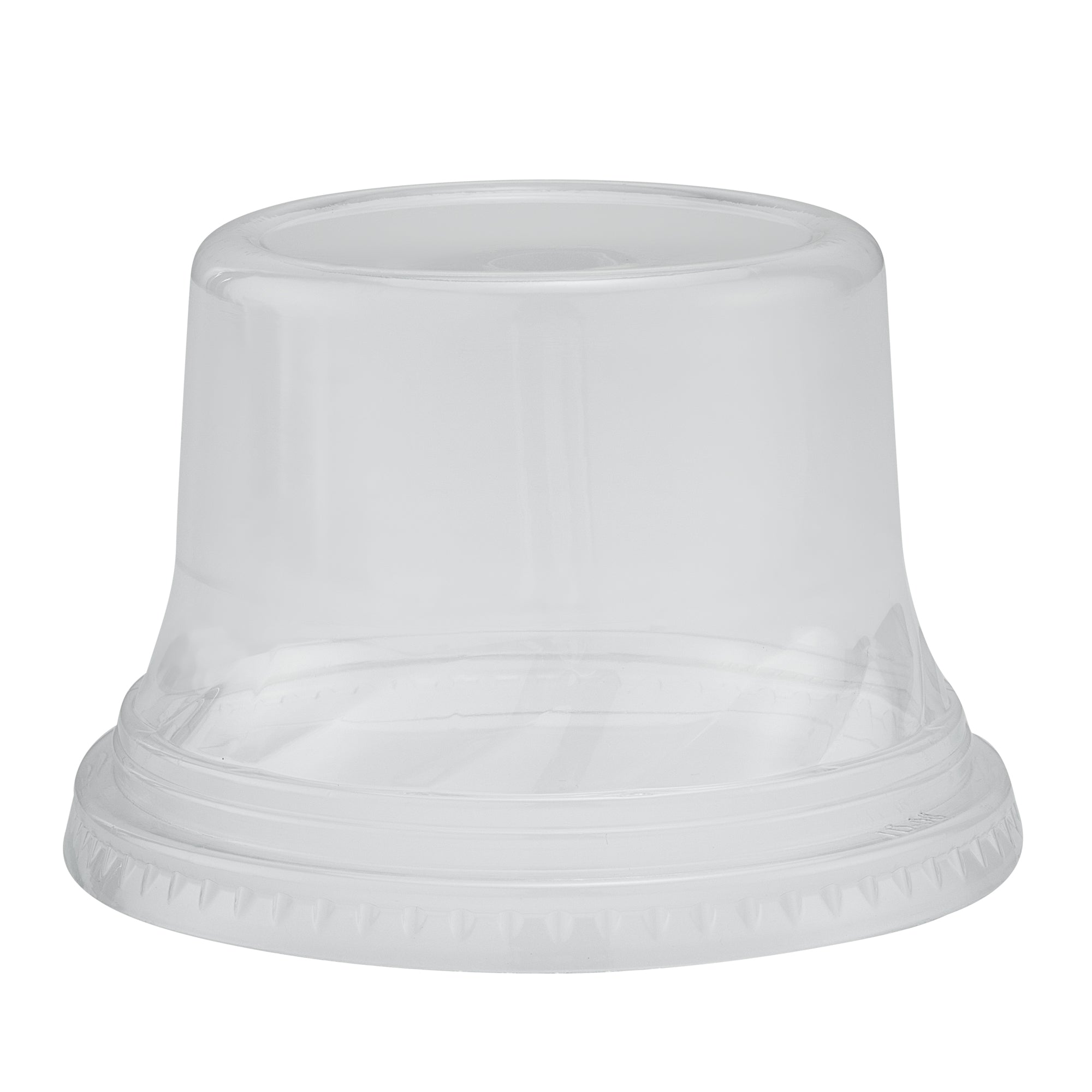 Chef 101 Round Clear Plastic Tall Dome Lid - Fits Plastic Dessert Cup - 3 3/4" x 3 3/4" x 2 1/2" - 50 count box