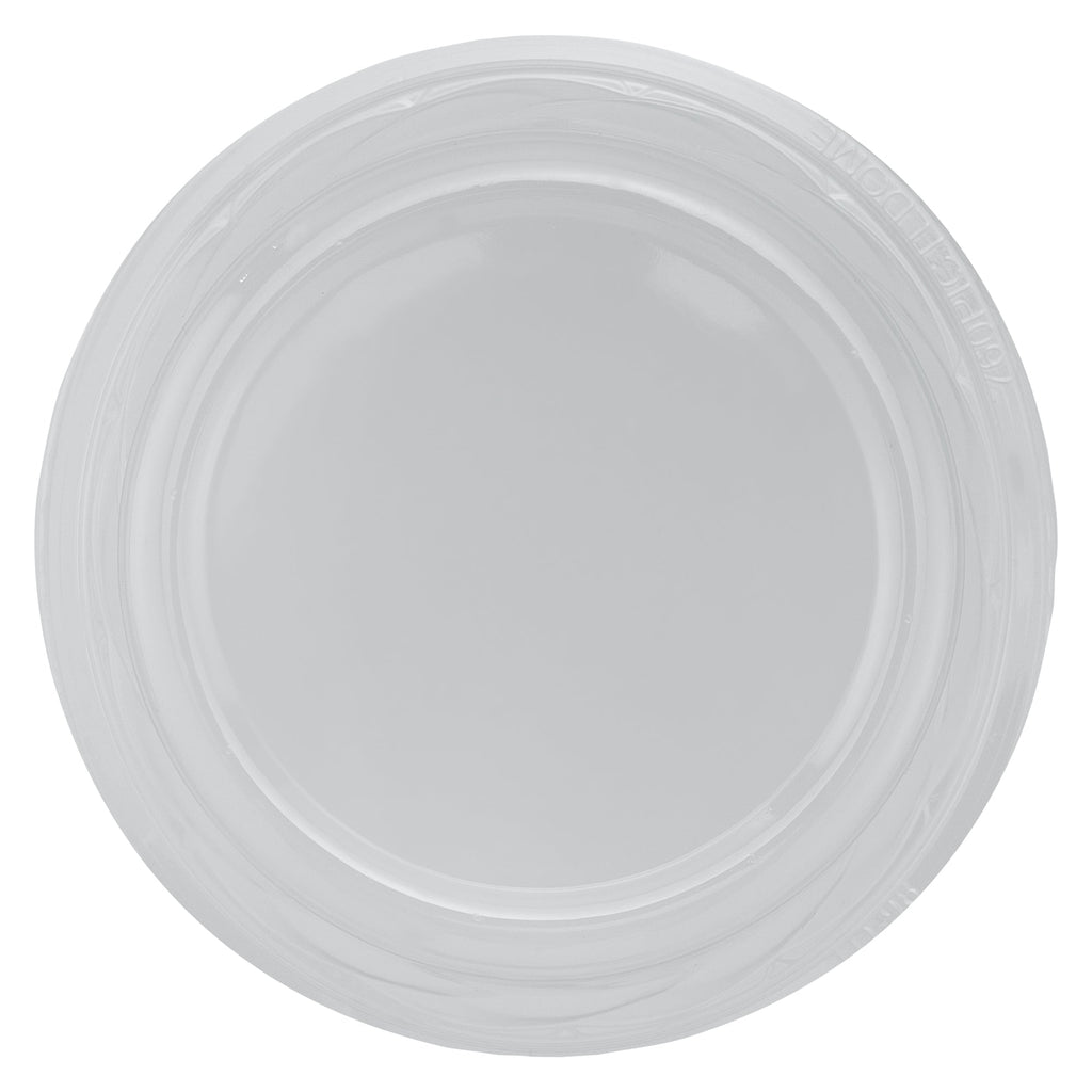 Chef 101 Round Clear Plastic Tall Dome Lid - Fits Plastic Dessert Cup - 3 3/4" x 3 3/4" x 2 1/2" - 50 count box