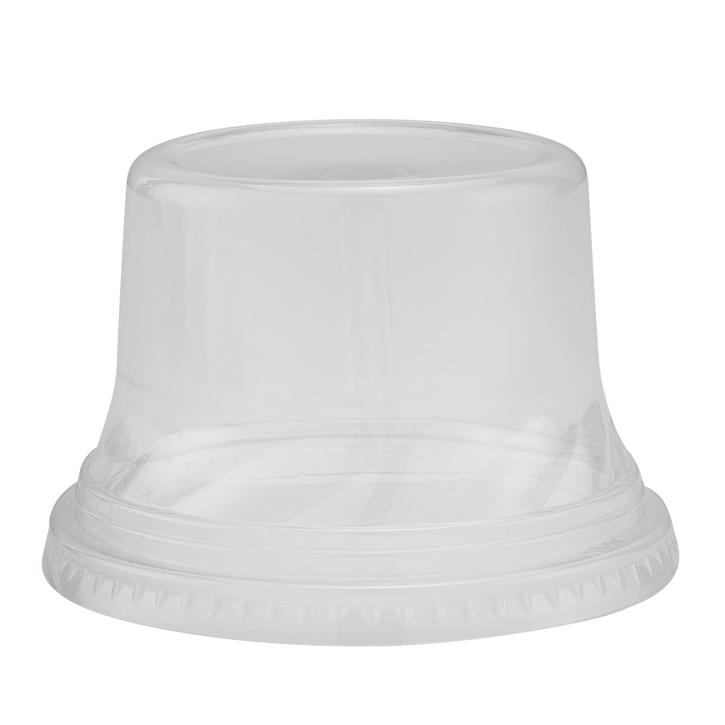 Chef 101 Round Clear Plastic Tall Dome Lid - Fits Plastic Dessert Cup - 3 3/4" x 3 3/4" x 2 1/2" - 500 count box