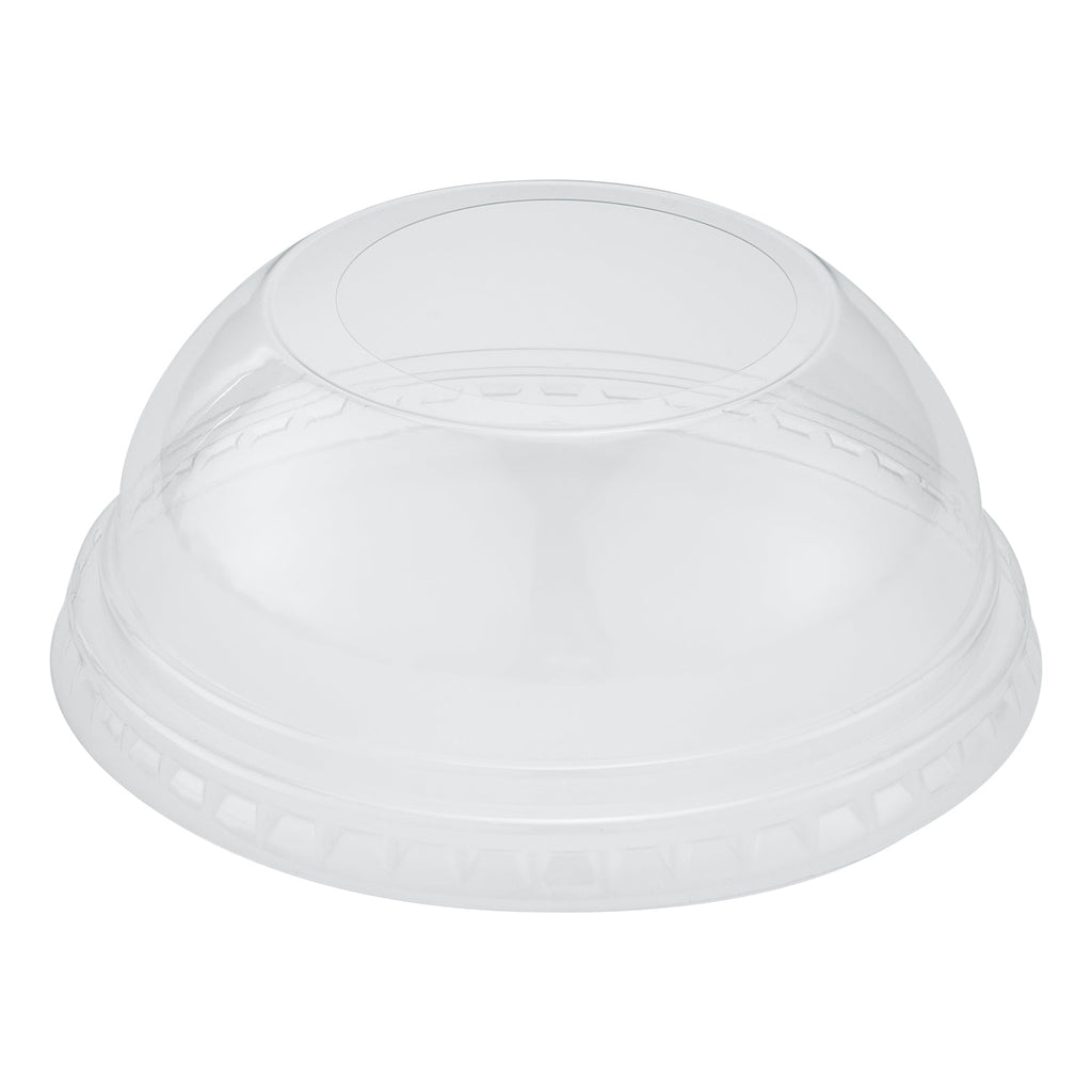 Chef 101 Round Clear Plastic Dome Lid - Fits Plastic Dessert Cup, with Hole - 3 3/4" x 3 3/4" x 1 1/2" - 500 count box