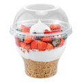 Chef 101 Round Clear Plastic Dome Lid - Fits Plastic Dessert Cup, with Hole - 3 3/4" x 3 3/4" x 1 1/2" - 500 count box