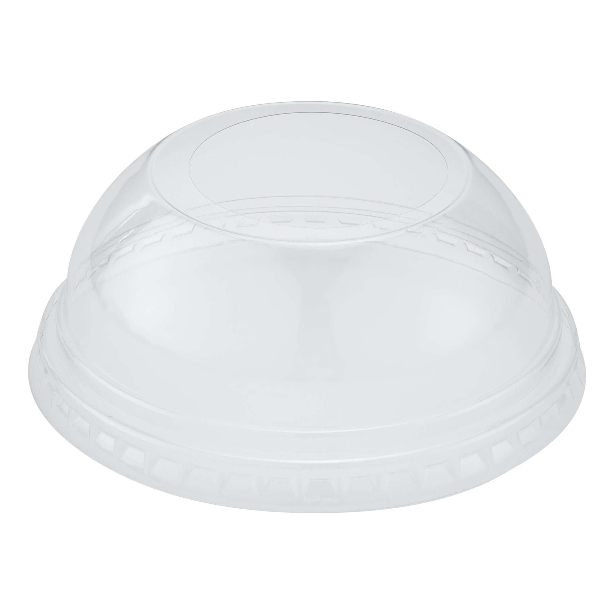 Chef 101 Round Clear Plastic Dome Lid - Fits Plastic Dessert Cup, with Hole - 3 3/4" x 3 3/4" x 1 1/2" - 50 count box