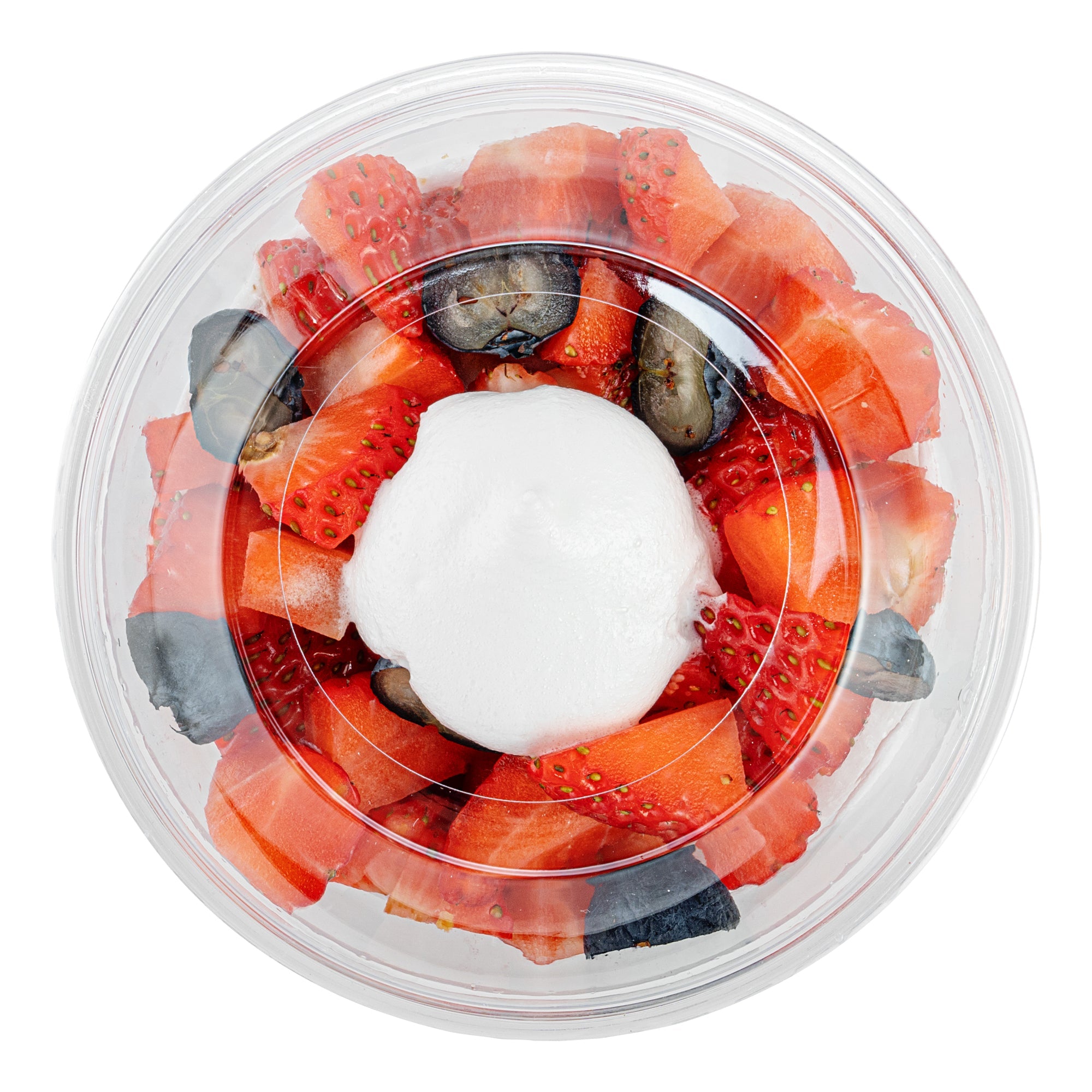 Chef 101 Round Clear Plastic Dome Lid - Fits Plastic Dessert Cup, with Hole - 3 3/4" x 3 3/4" x 1 1/2" - 500 count box