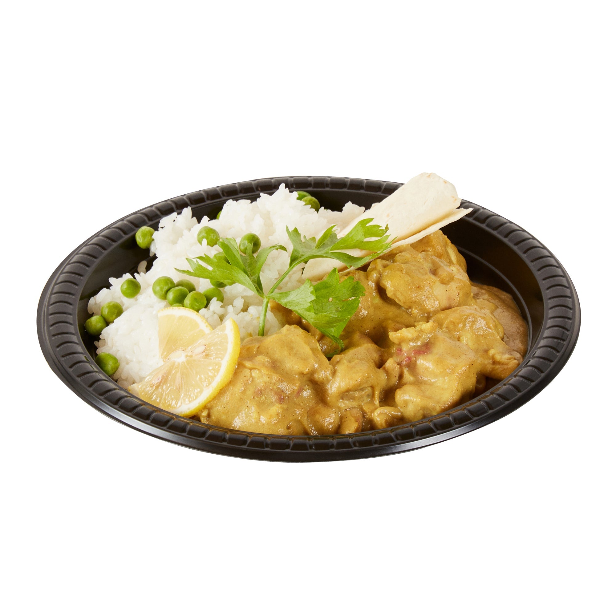Chef 101 Round Black Plastic Plate - Microwavable - 9" x 9" x 3/4" - 50 count box