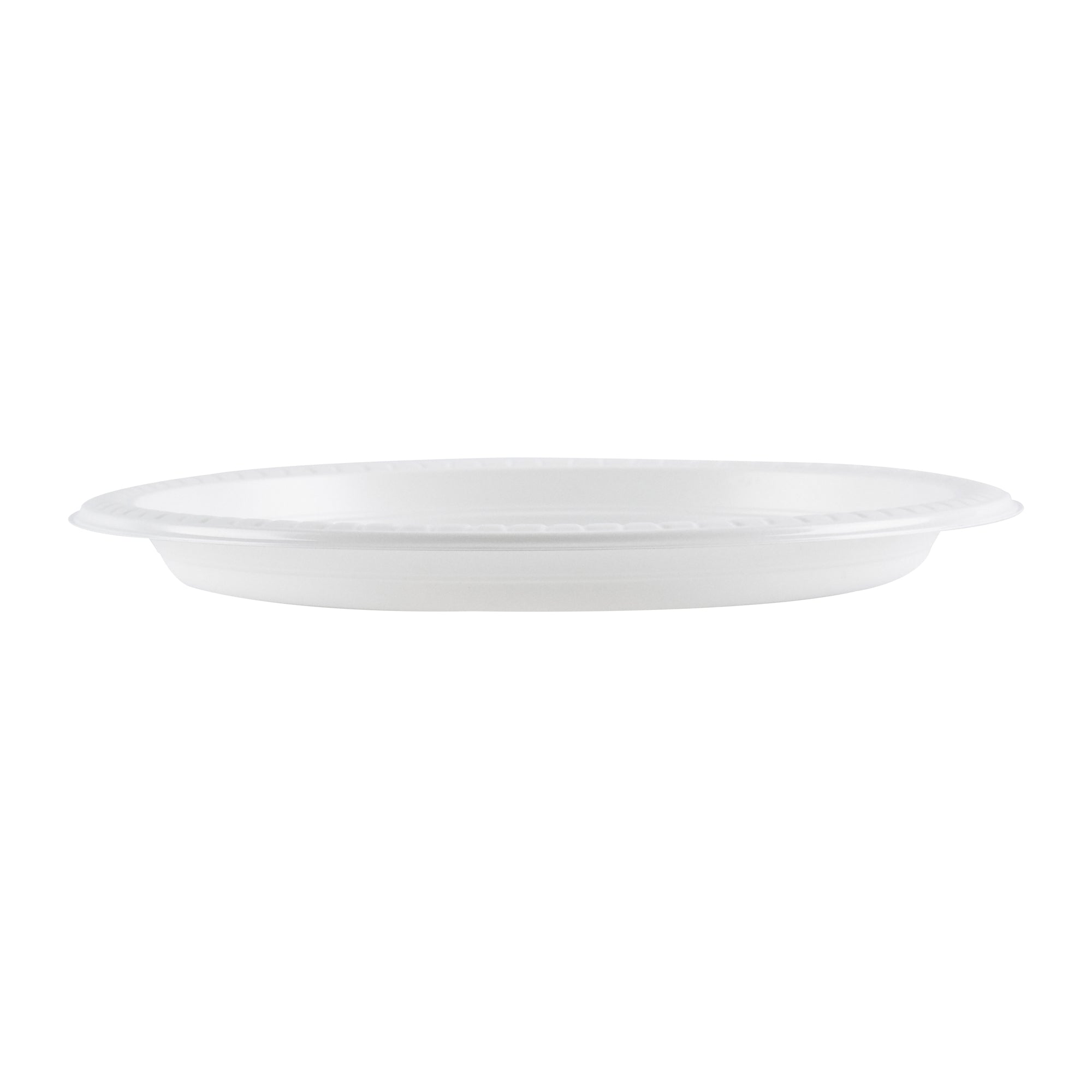Chef 101 Round White Plastic Plate - Microwavable - 9" x 9" x 3/4" - 50 count box