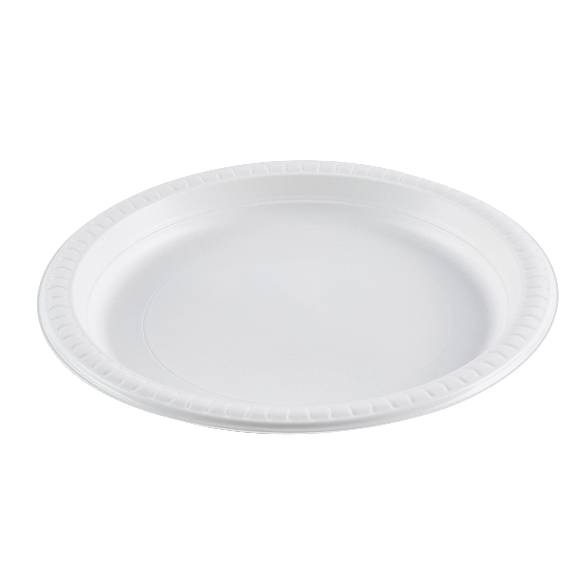 Chef 101 Round White Plastic Plate - Microwavable - 9" x 9" x 3/4" - 50 count box