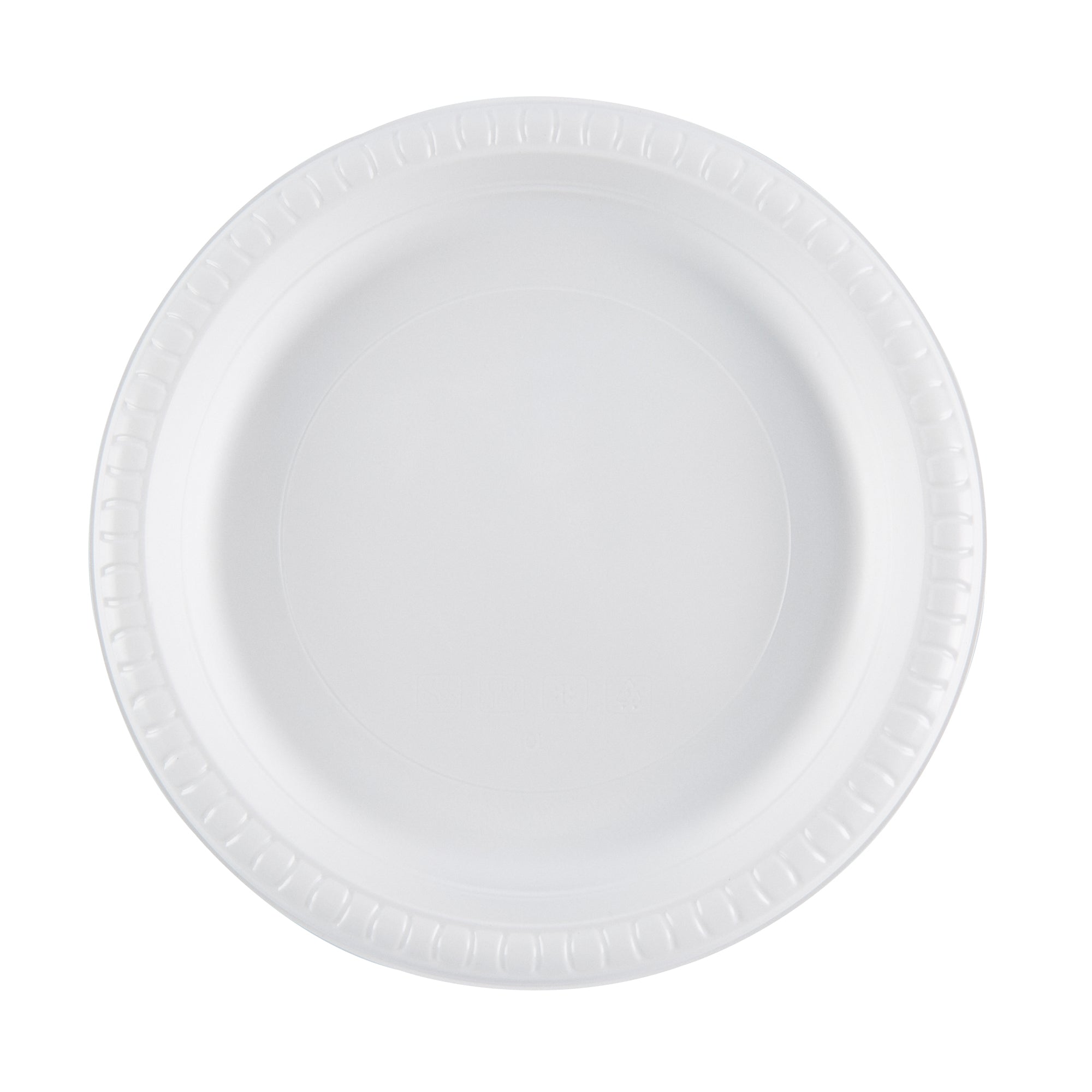 Chef 101 Round White Plastic Plate - Microwavable - 9" x 9" x 3/4" - 50 count box