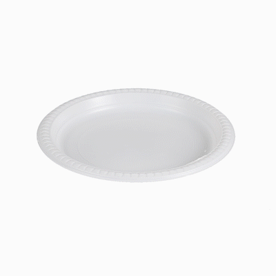 Chef 101 Round White Plastic Plate - Microwavable - 9" x 9" x 3/4" - 100 count box