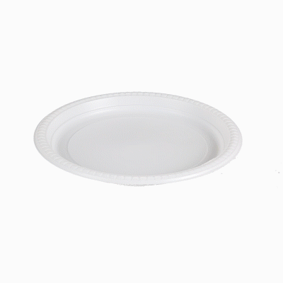 Chef 101 Round White Plastic Plate - Microwavable - 10 1/4" x 10 1/4" x 3/4" - 50 count box