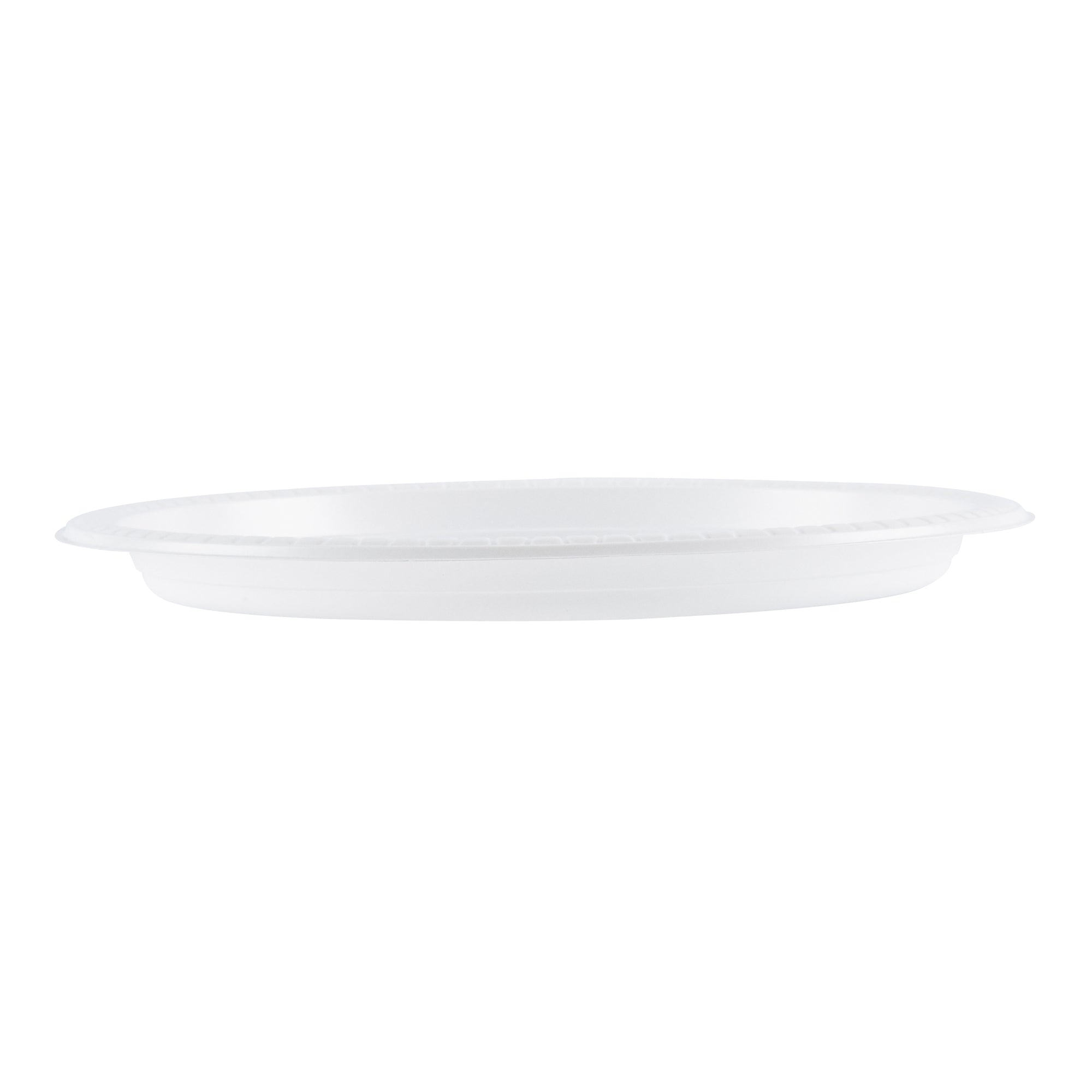 Chef 101 Round White Plastic Plate - Microwavable - 10 1/4" x 10 1/4" x 3/4" - 50 count box