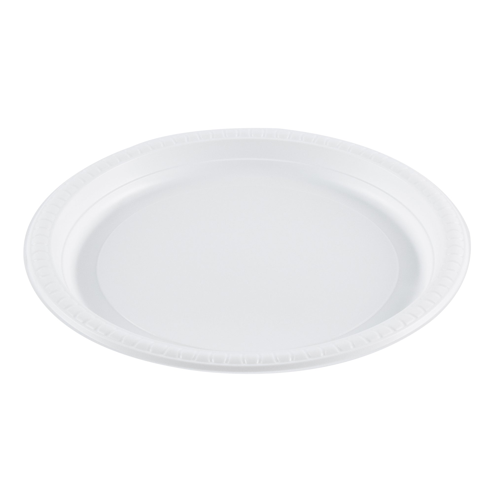 Chef 101 Round White Plastic Plate - Microwavable - 10 1/4" x 10 1/4" x 3/4" - 50 count box
