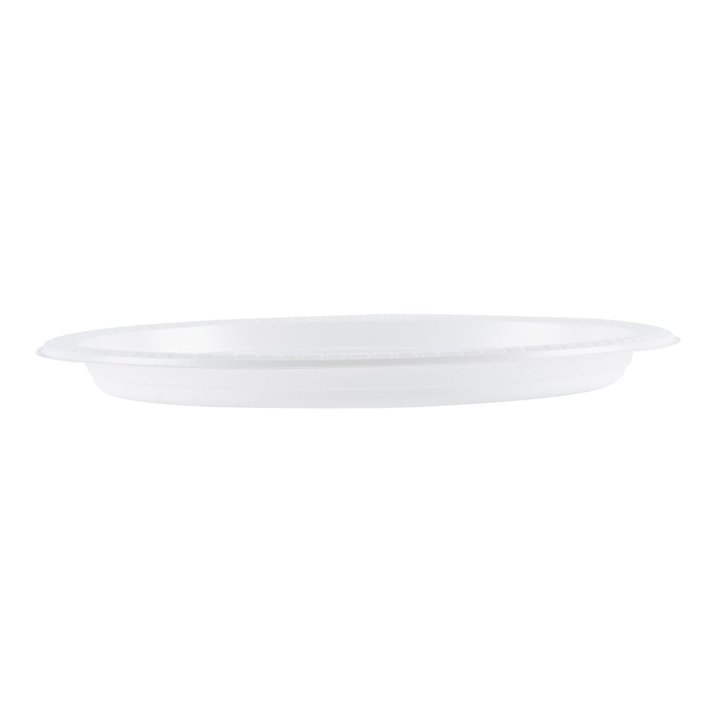 Chef 101 Round White Plastic Plate - Microwavable - 10 1/4" x 10 1/4" x 3/4" - 100 count box