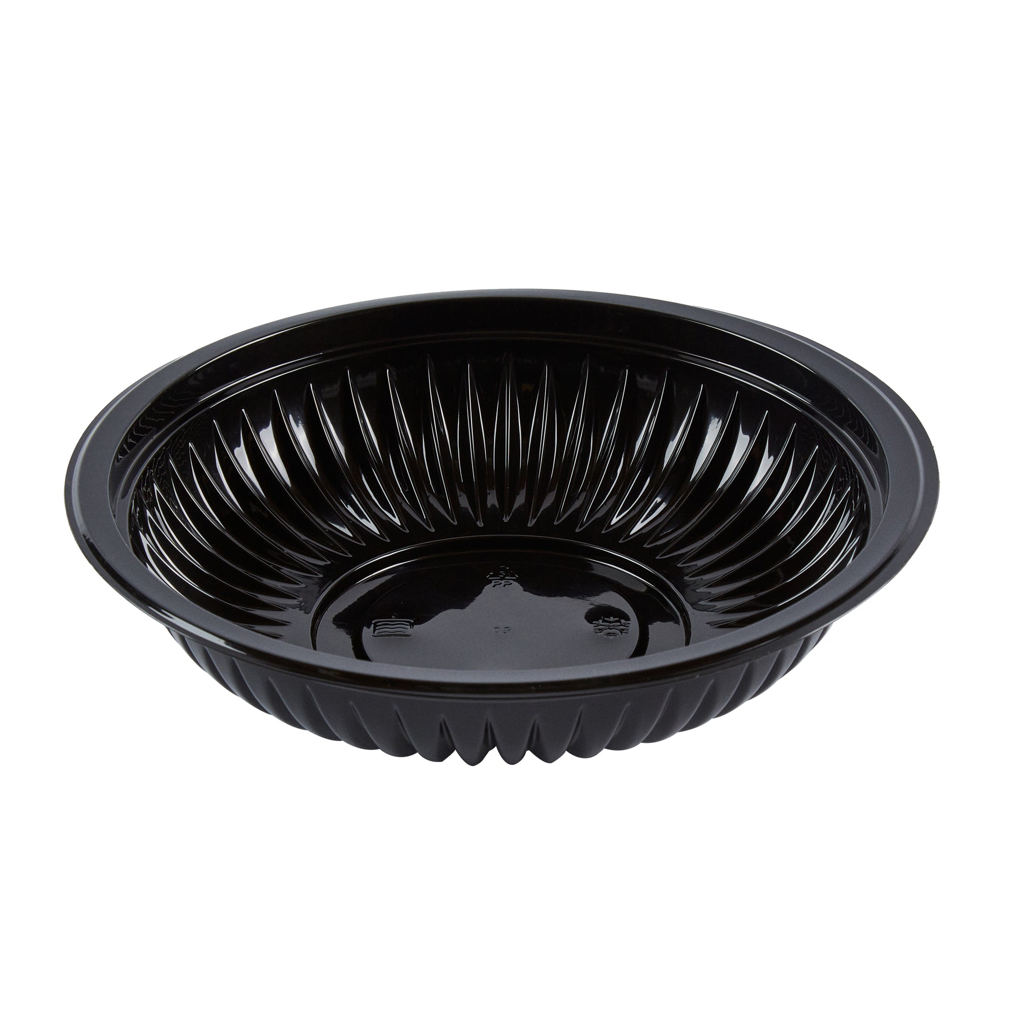 Chef 101 34 oz Round Black Plastic Bowl - Microwavable - 9" x 9" x 2" - 50 count box