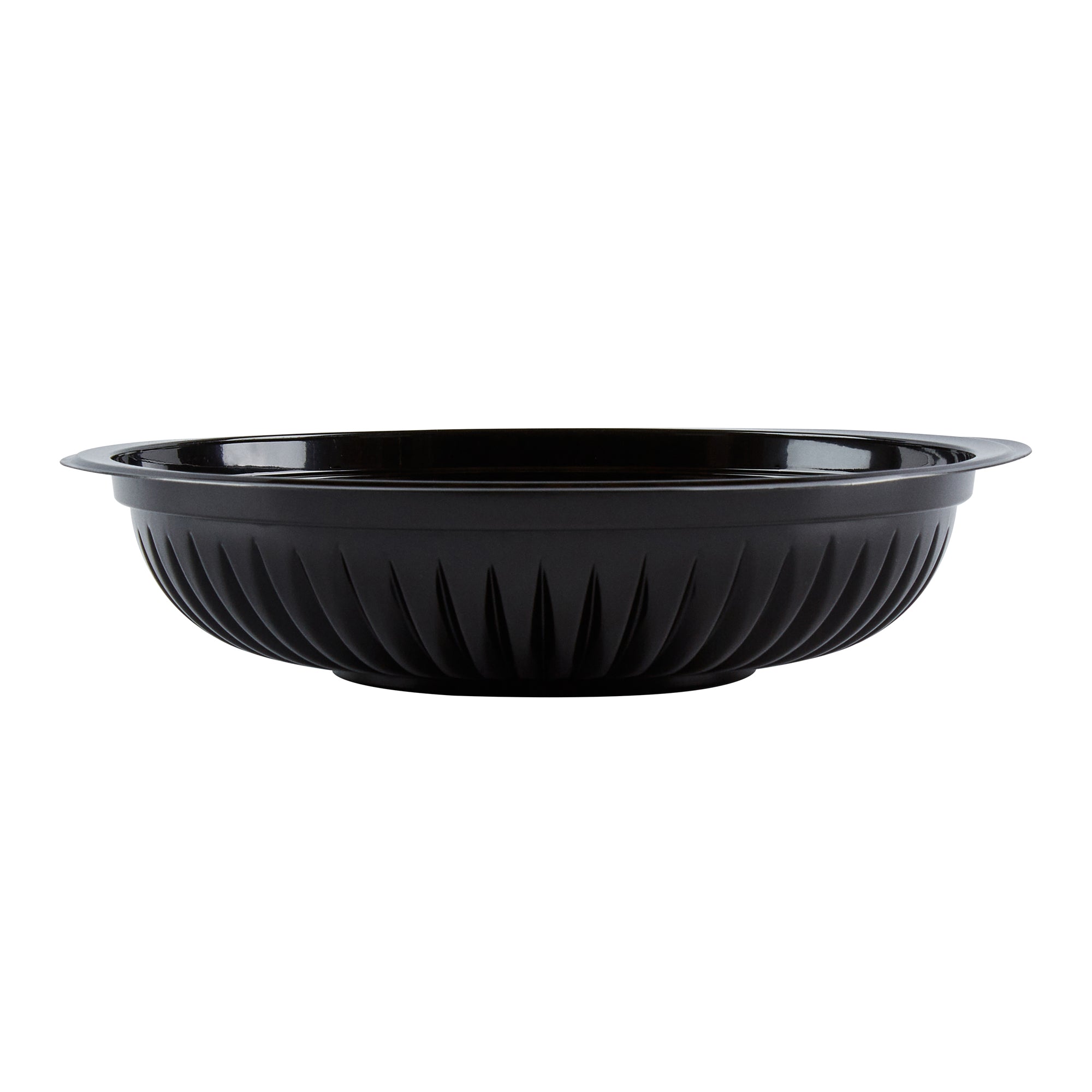 Chef 101 34 oz Round Black Plastic Bowl - Microwavable - 9" x 9" x 2" - 100 count box